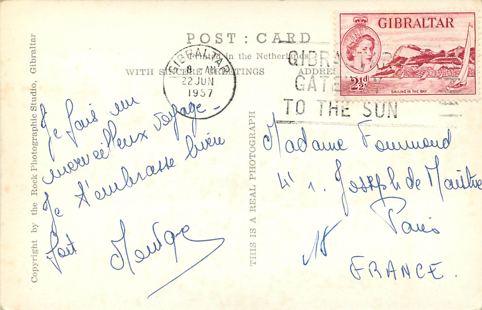 Vue aérienne du port de Gibraltar — Greetings from Gibraltar — Reverso