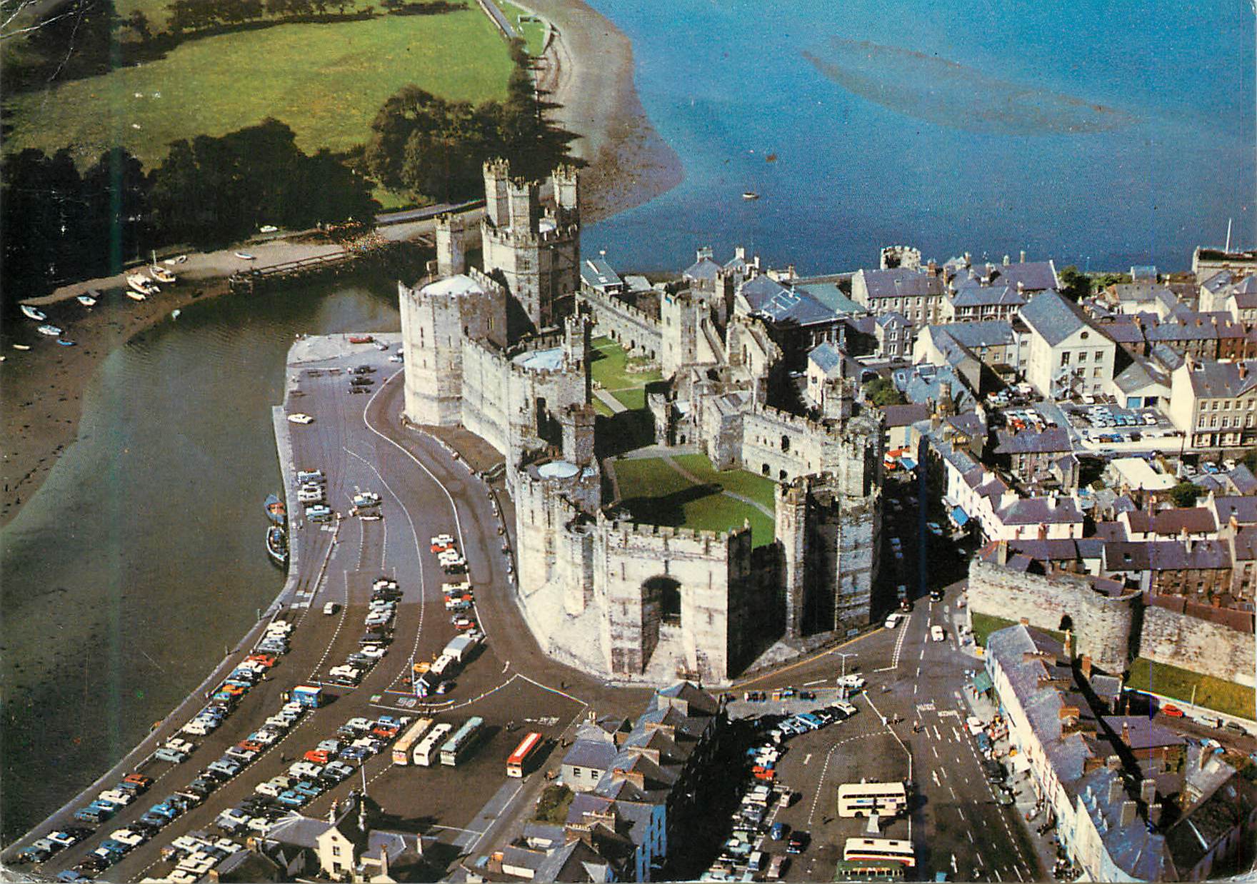 CPM Caernarvon Castle From the Air Begun in 1283 by Edward I