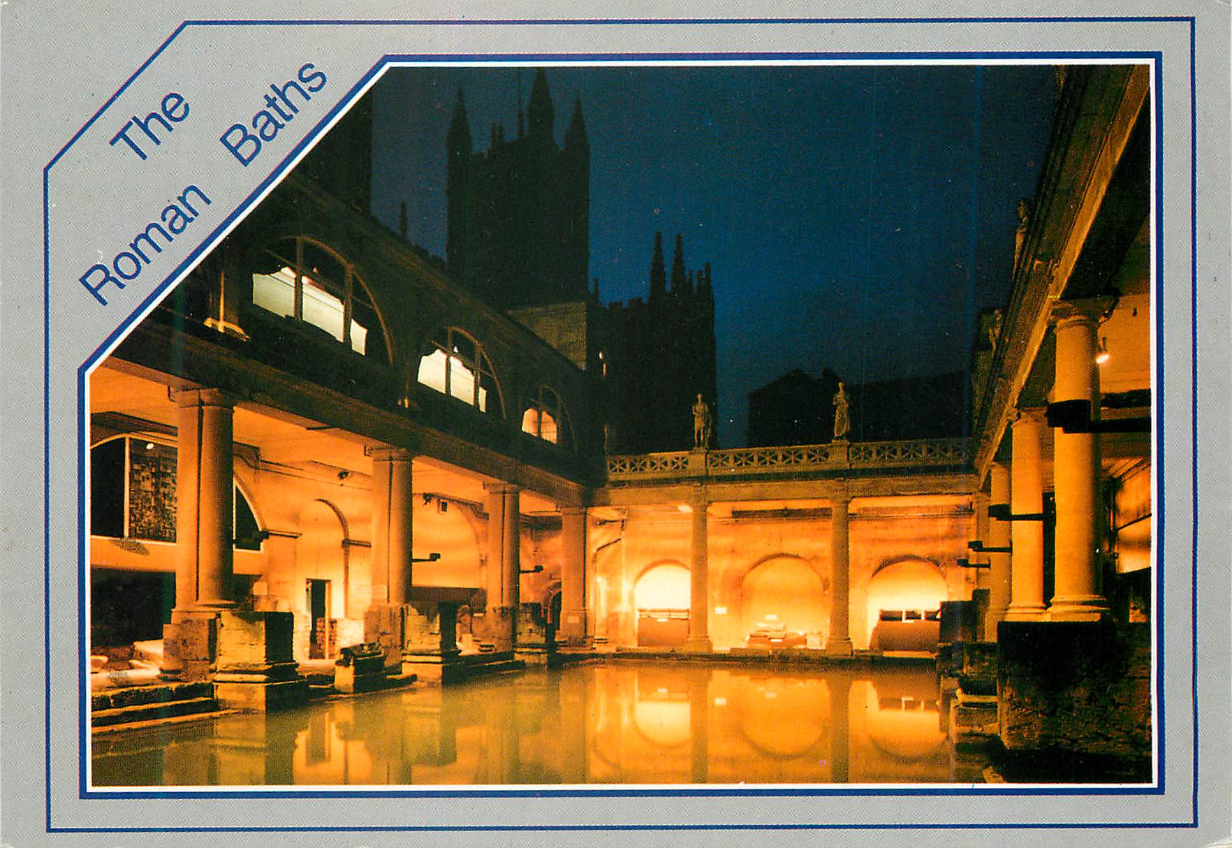 CPM The Great Roman Bath and Bath Abbey England