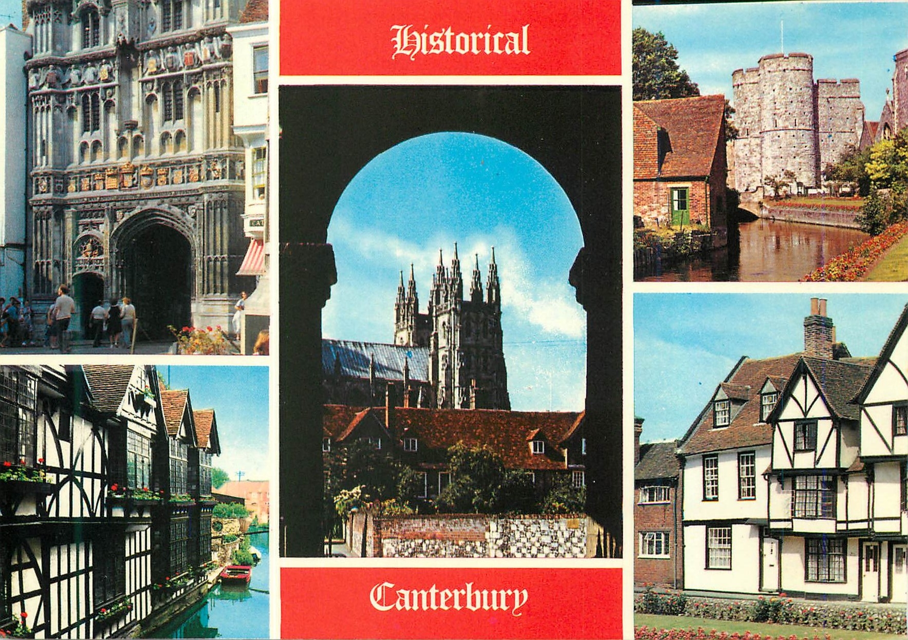 CPM Historical Canterbury Christchurch Gateway The Weavers The Weavers The Westgate Old Cottages