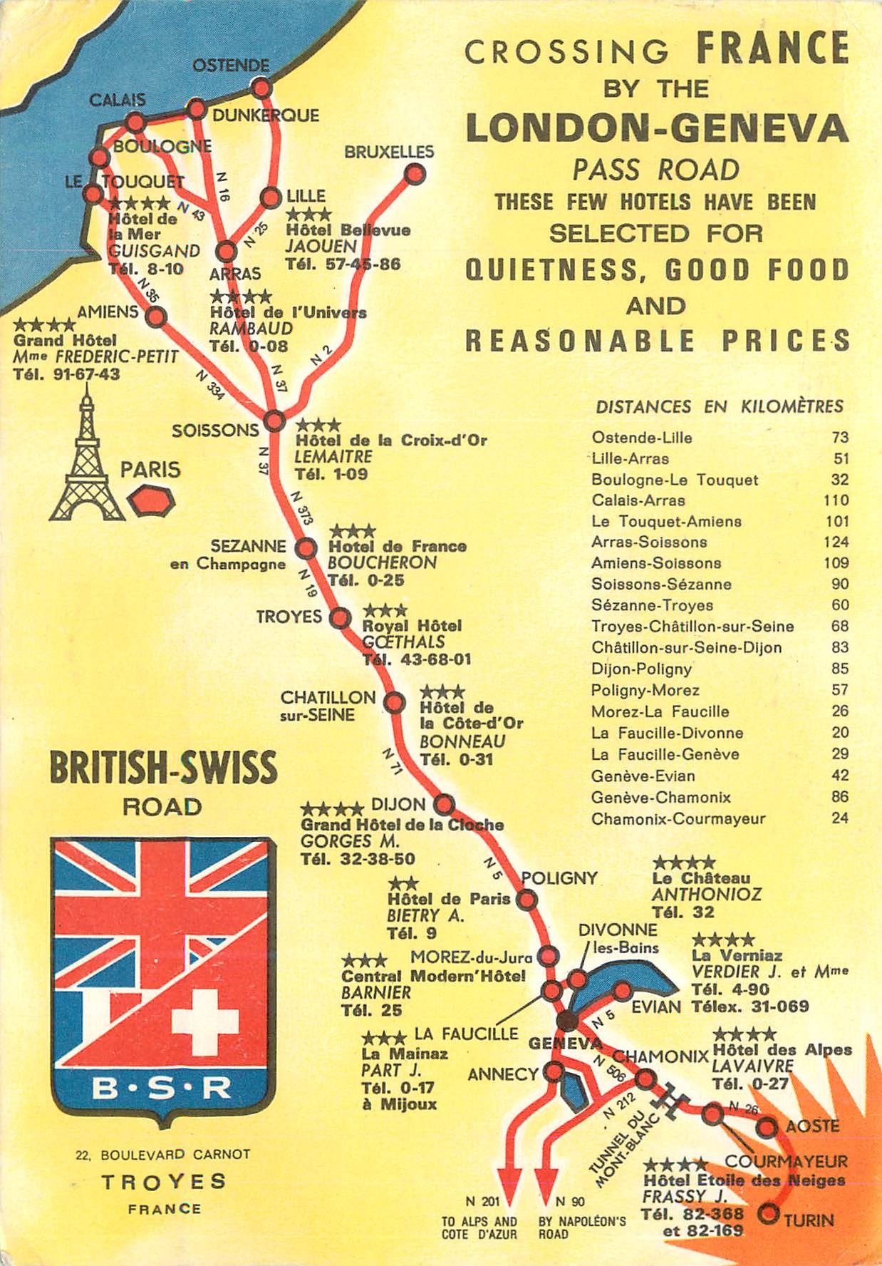 CPM British Swiss Road Crossing France by the London Geneva