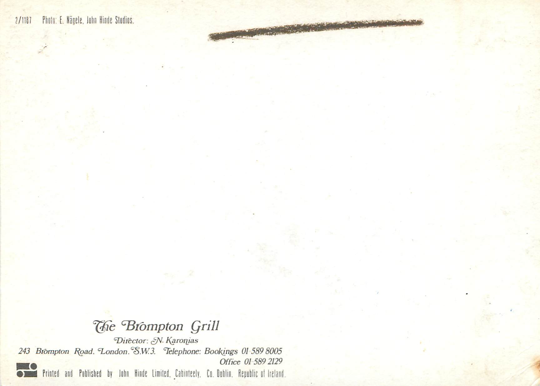 CPM The Brampton Grill London — Rückseite