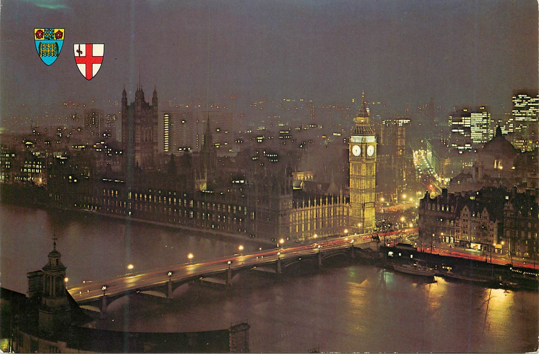 CPM Big Ben and Westminster Bridge at Night London