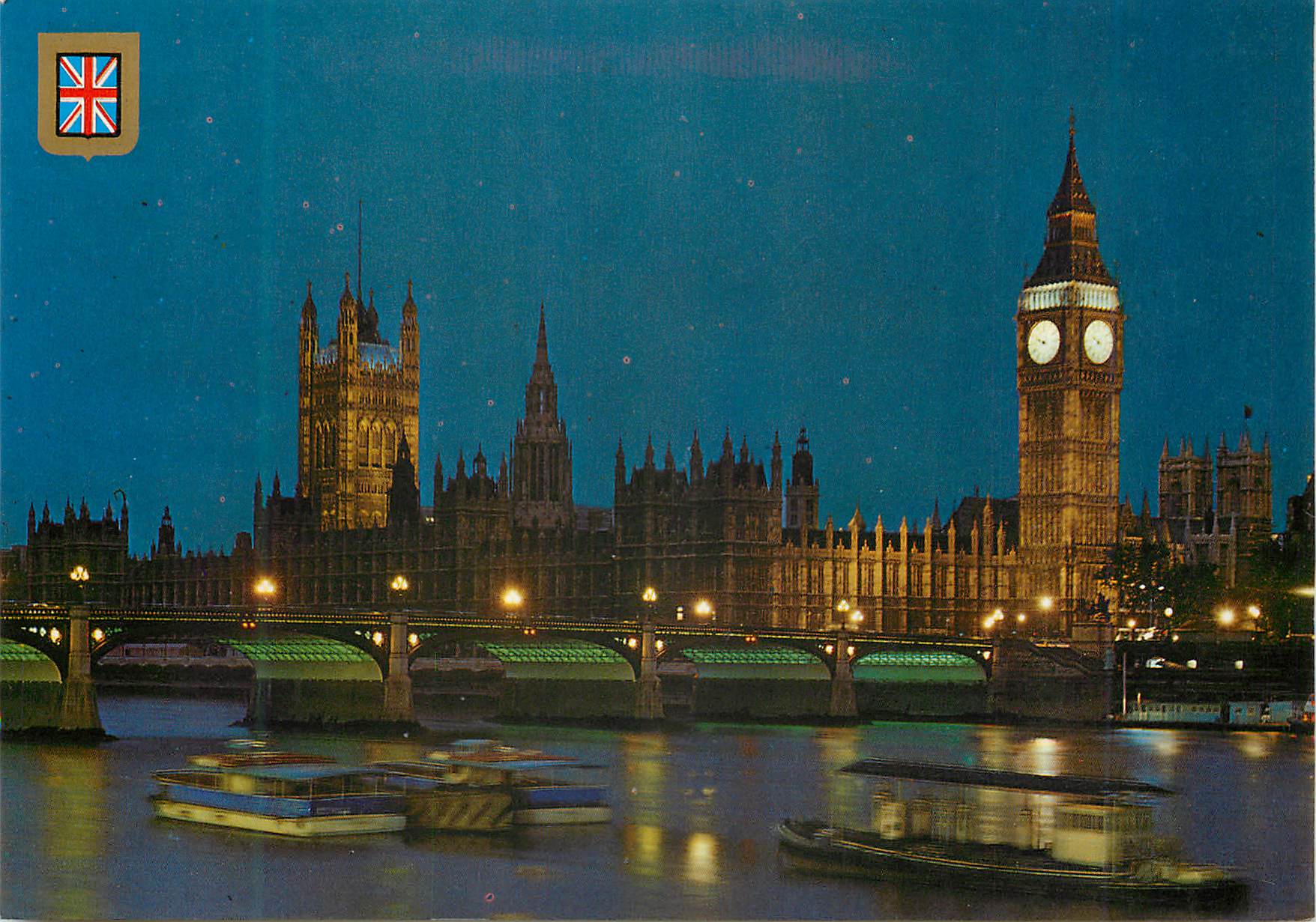Big Ben, Houses of Parliament and River Thames by night — FISA - Great Britain - LONDON