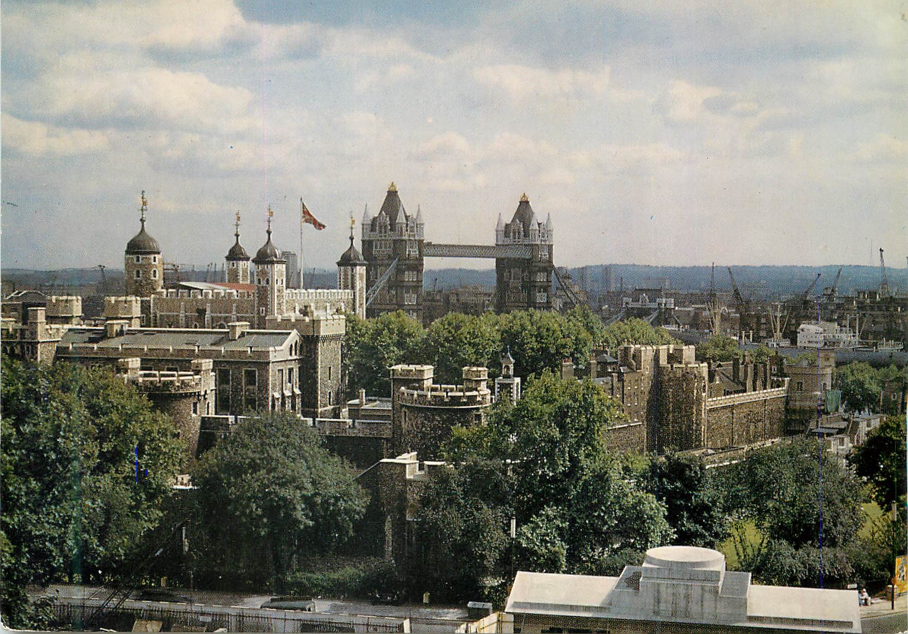 CPM The Tower and Tower Bridge from the Port of London Authority Building