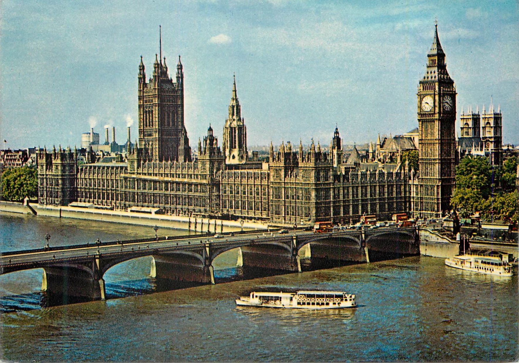 Houses of Parliament und Big Ben — Ansicht von Westminster Bridge — J. Arthur Dixon, n° 6656