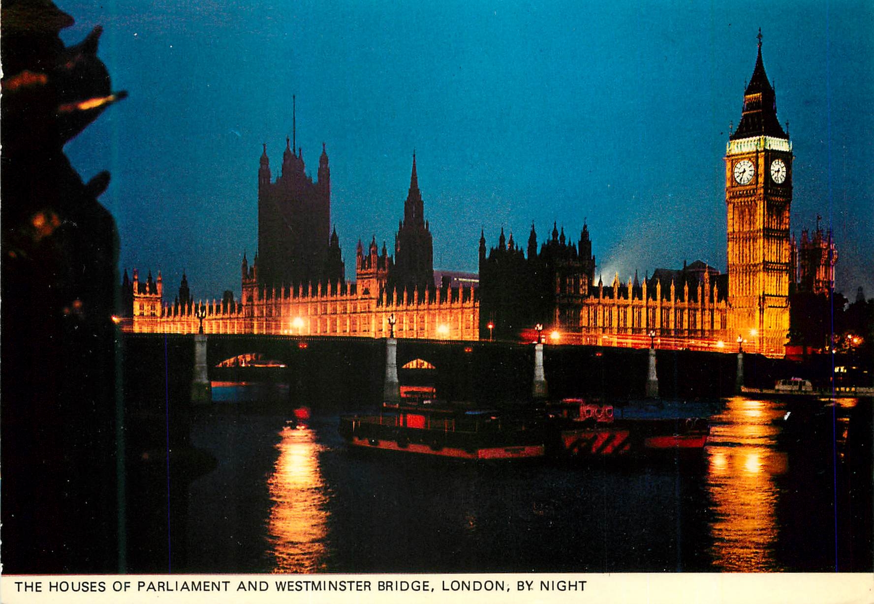 CPM The Houses of Parliament and Westminster Bridge LOndon by Night