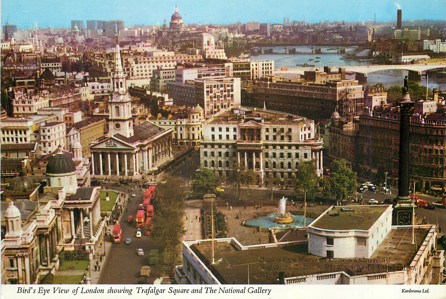 CPM Bird's Eye View of London Showing Trafalgar Square and the National Gallery
