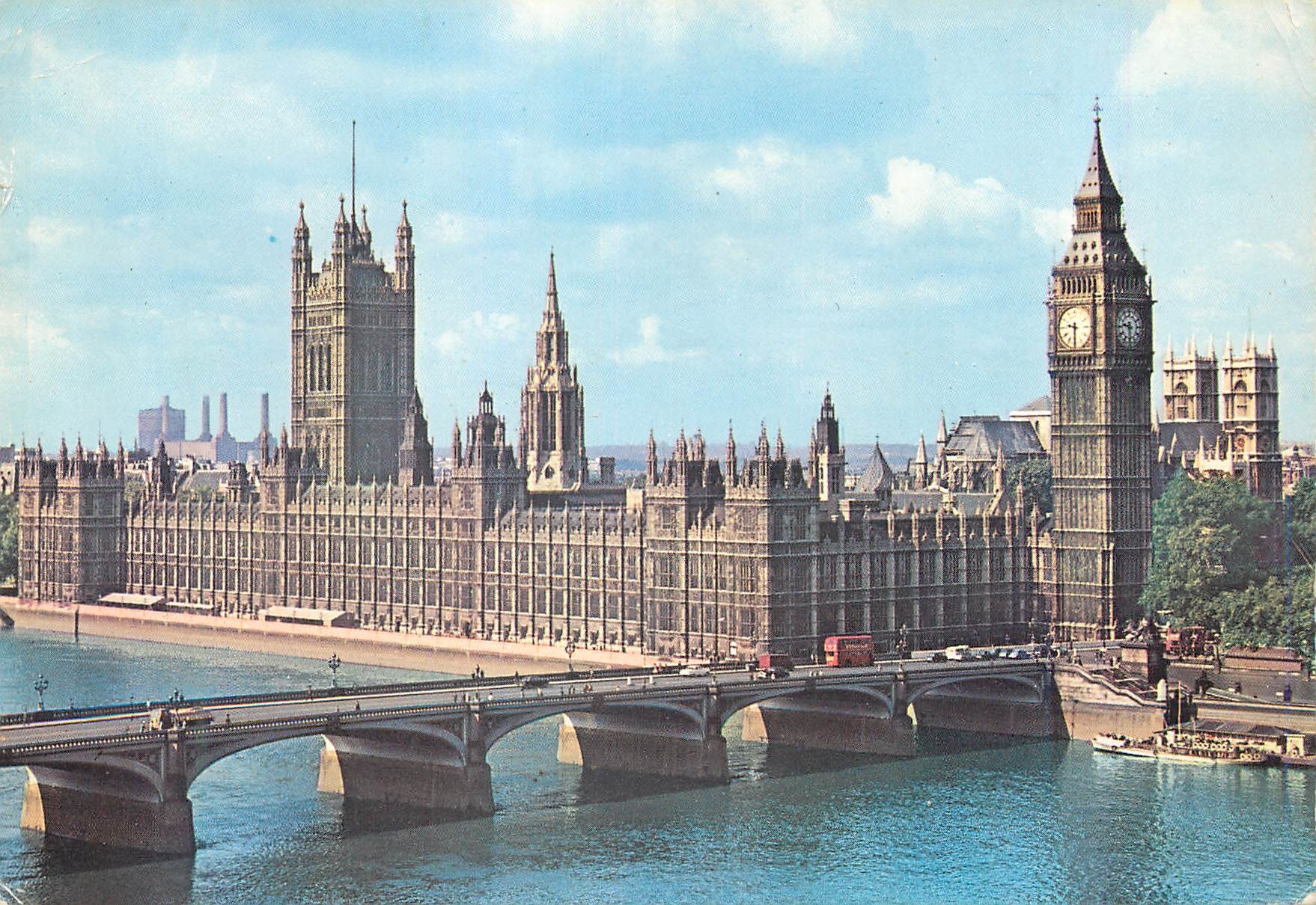 The Chambers of Parliament, view from the Thames River, London — A.V. Fry & Co. Ltd., no. 128