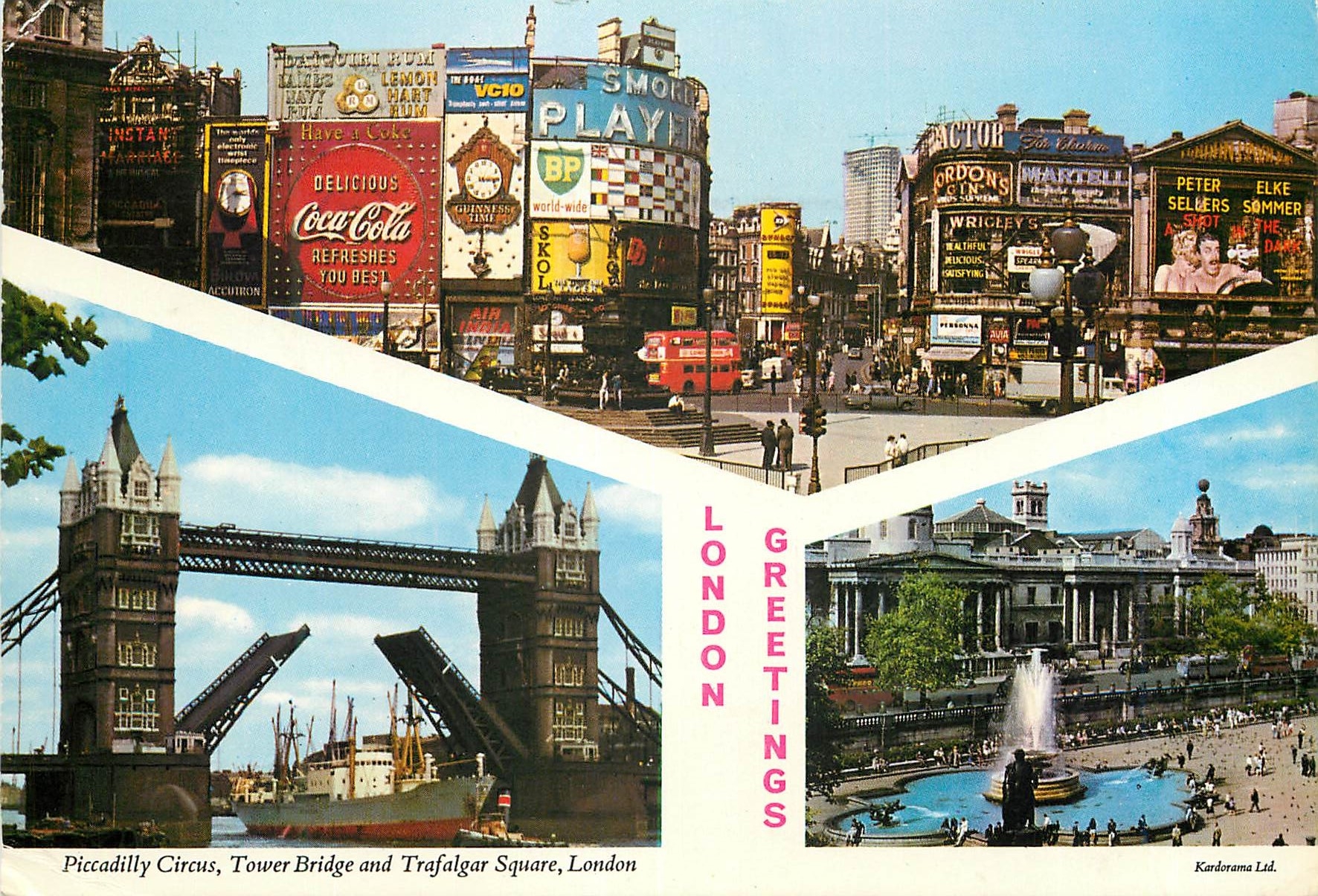 CPM Piccadilly Circus Tower and Trafalgar Square London Coca Cola Coca-Cola