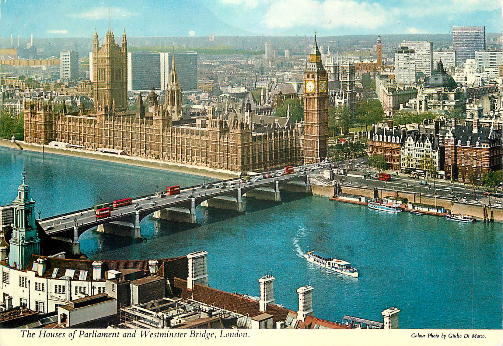 Die Parlamentskammern und der Westminster Bridge, London — Farbfoto von Giulio Di Marco, veröffentlicht von Intercolour Vision Photo Ltd.