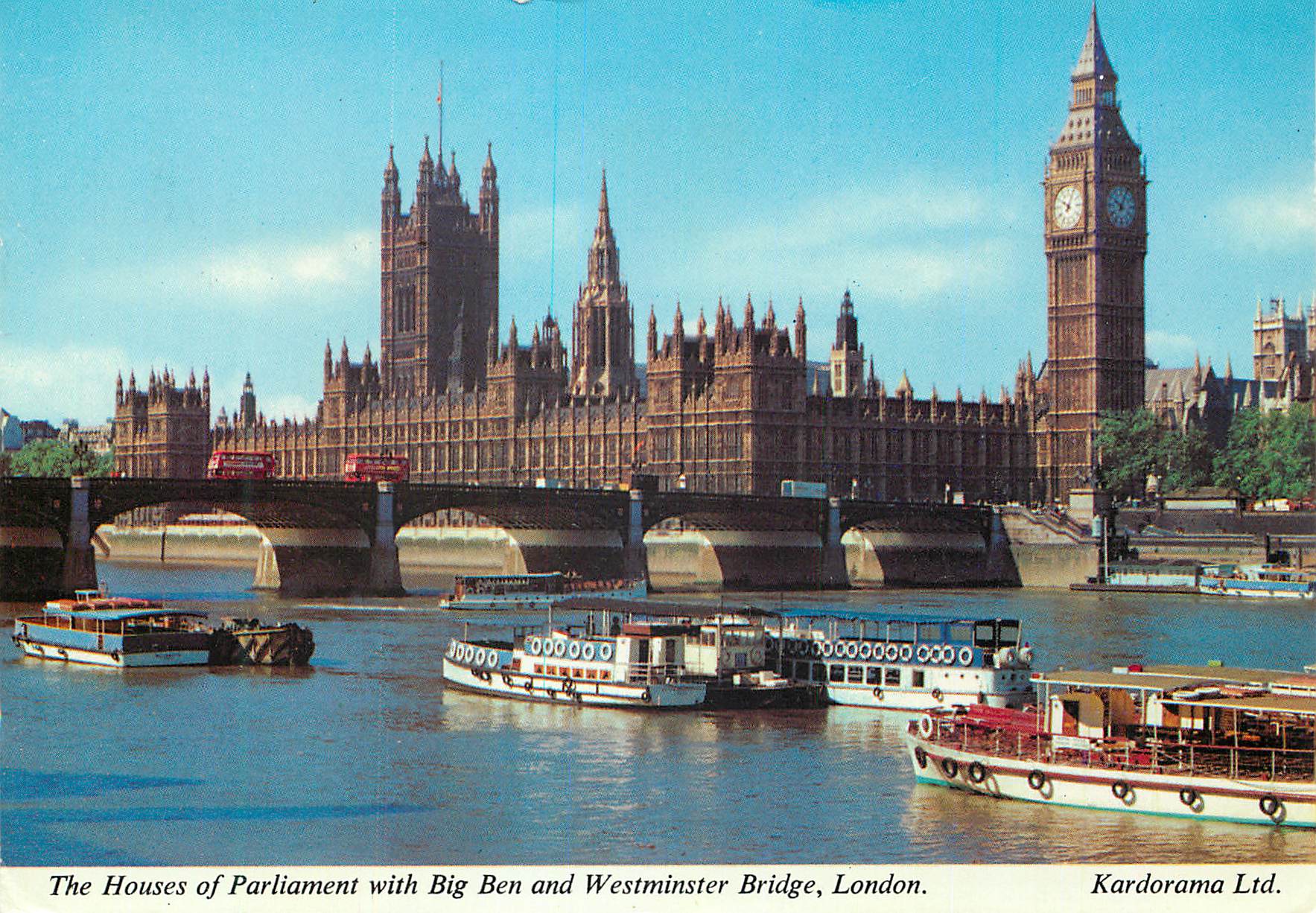 Les Chambres du Parlement avec Big Ben et le Pont de Westminster, Londres — Kardorama Ltd.