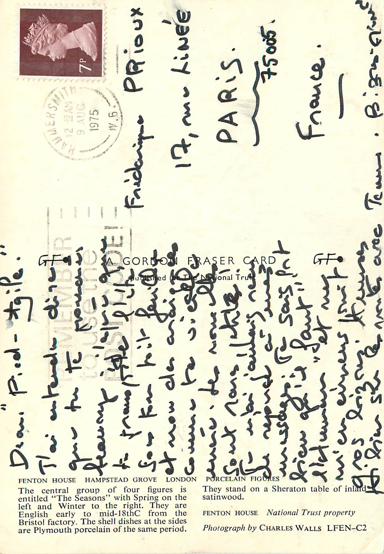 CPM Fenton House Hampstead Grove London — Verso