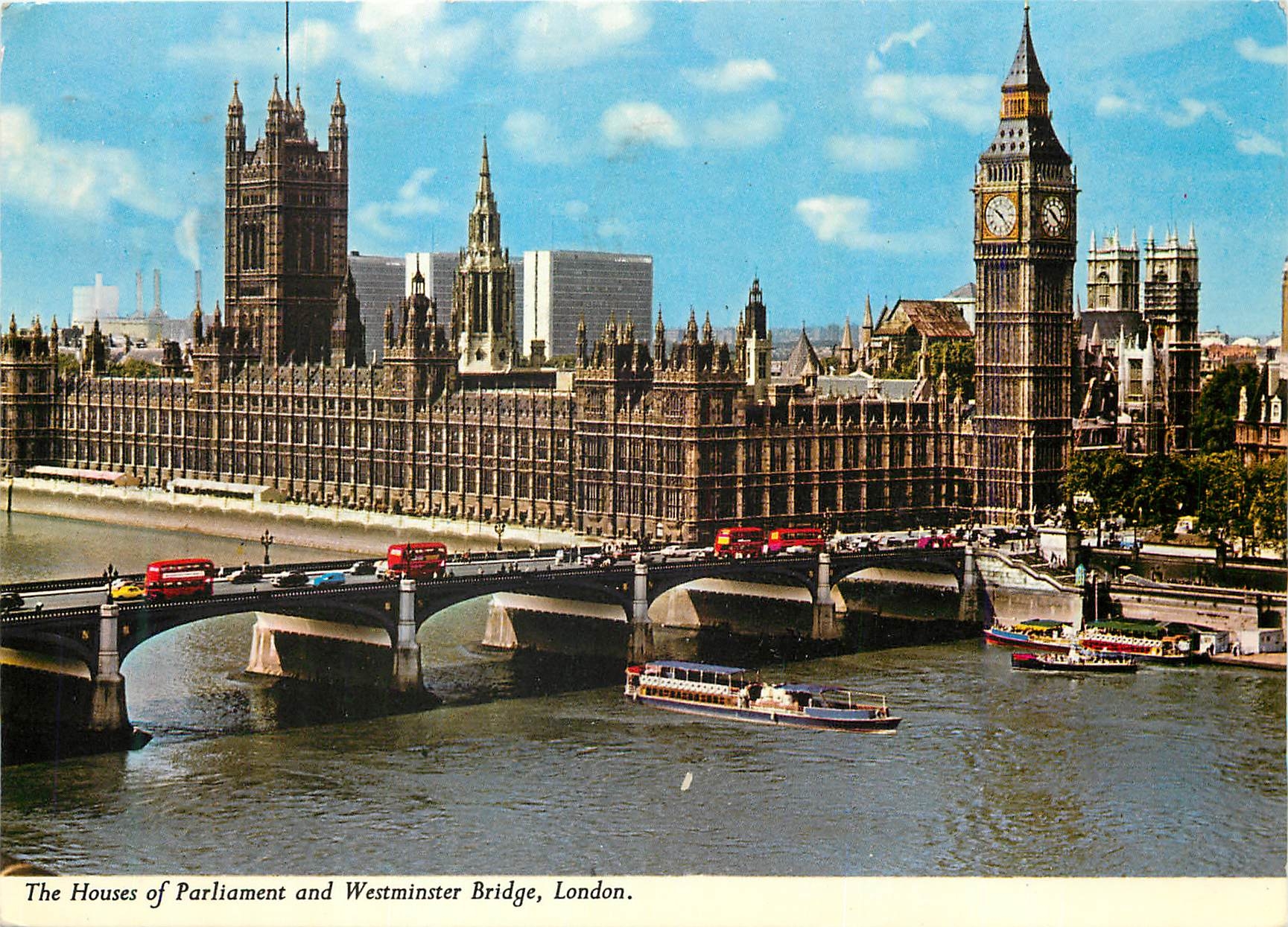Les Chambres du Parlement et le Pont de Westminster, Londres — Published by I.V.P. Ltd. London England, n° 126-C