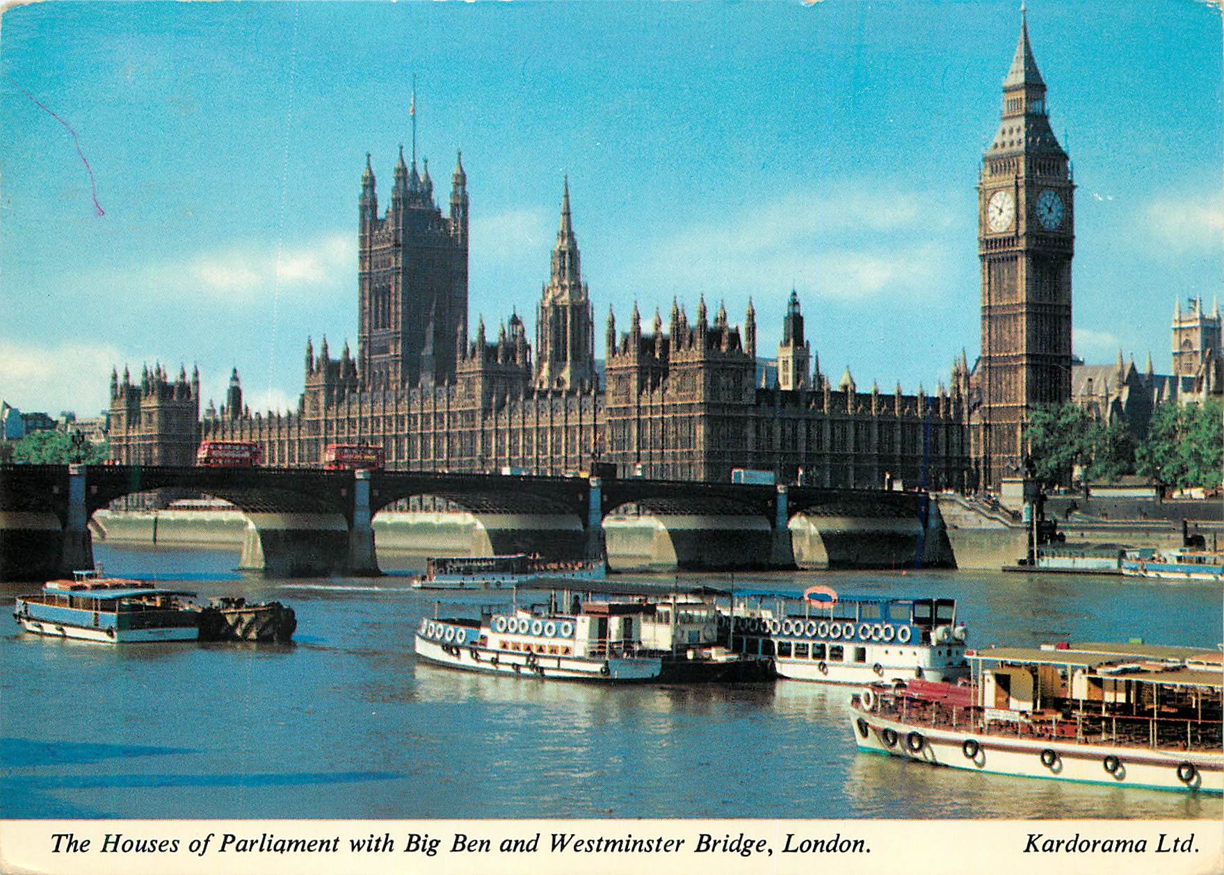 Les Chambres du Parlement avec Big Ben et le pont de Westminster, Londres — Kardorama Ltd.