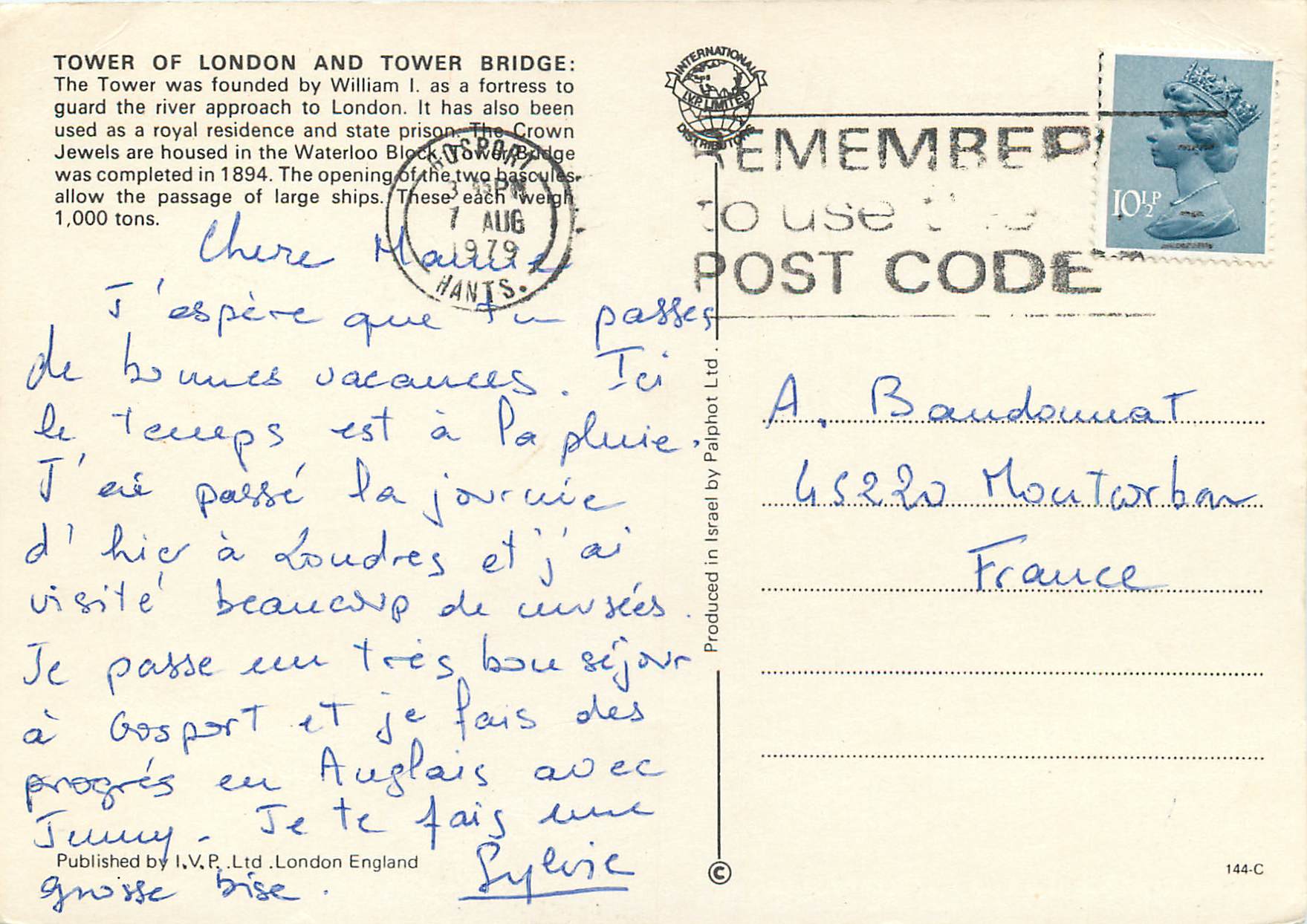 CPM Tower of London and Tower Bridge — Verso