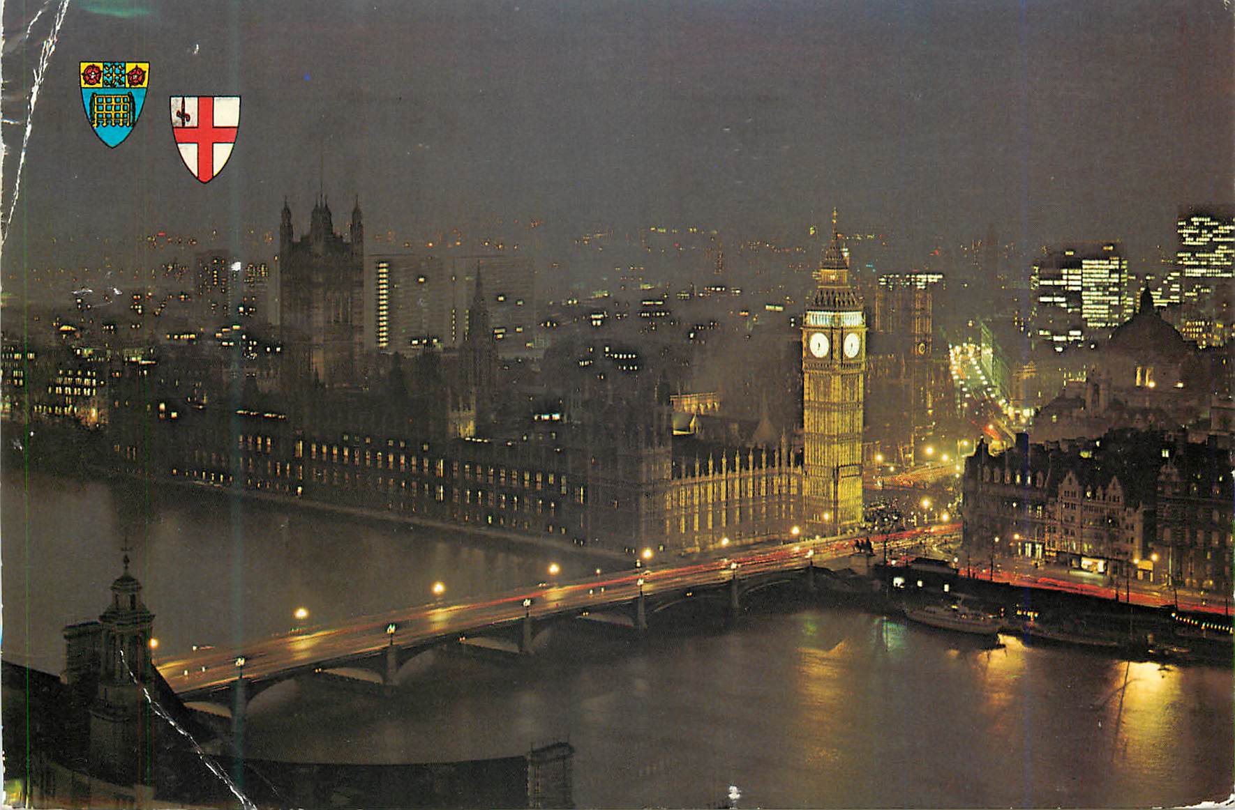CPM Big Ben and Westminster Bridge at Night London