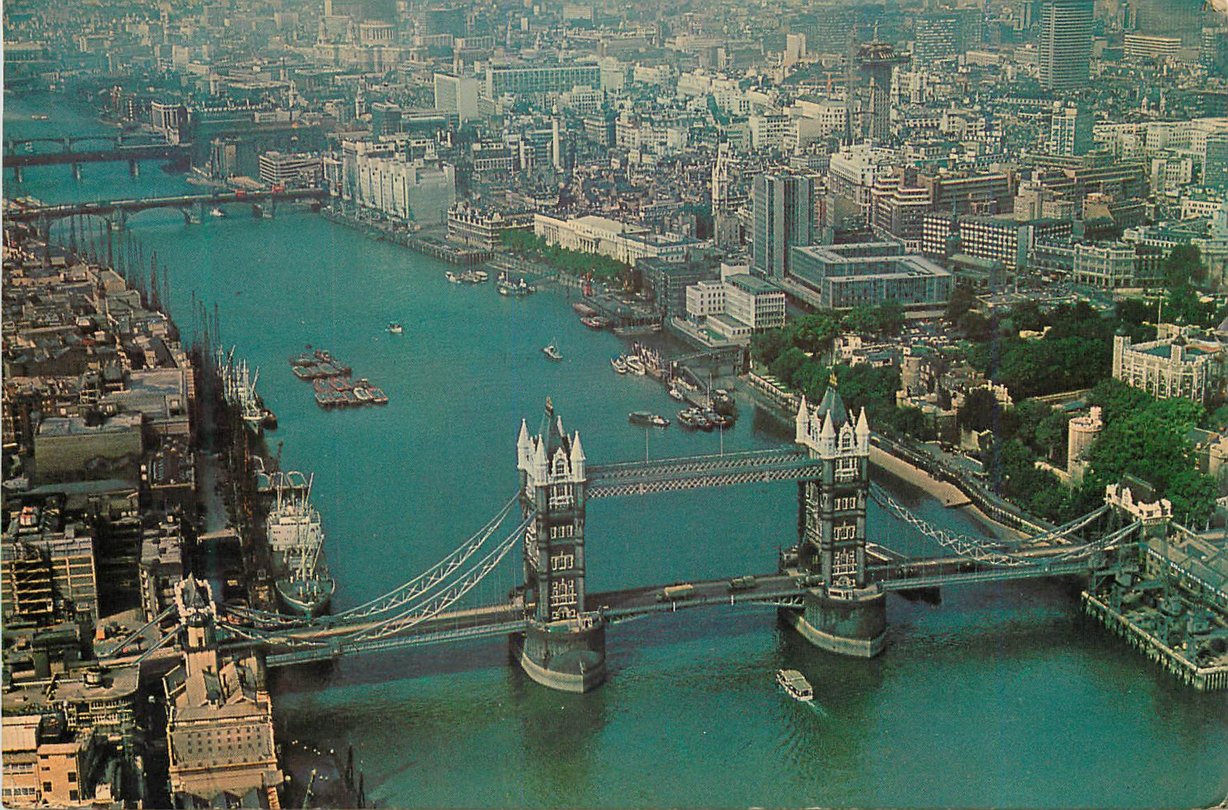 CPM Aerial View of Tower Bridge and the City of London