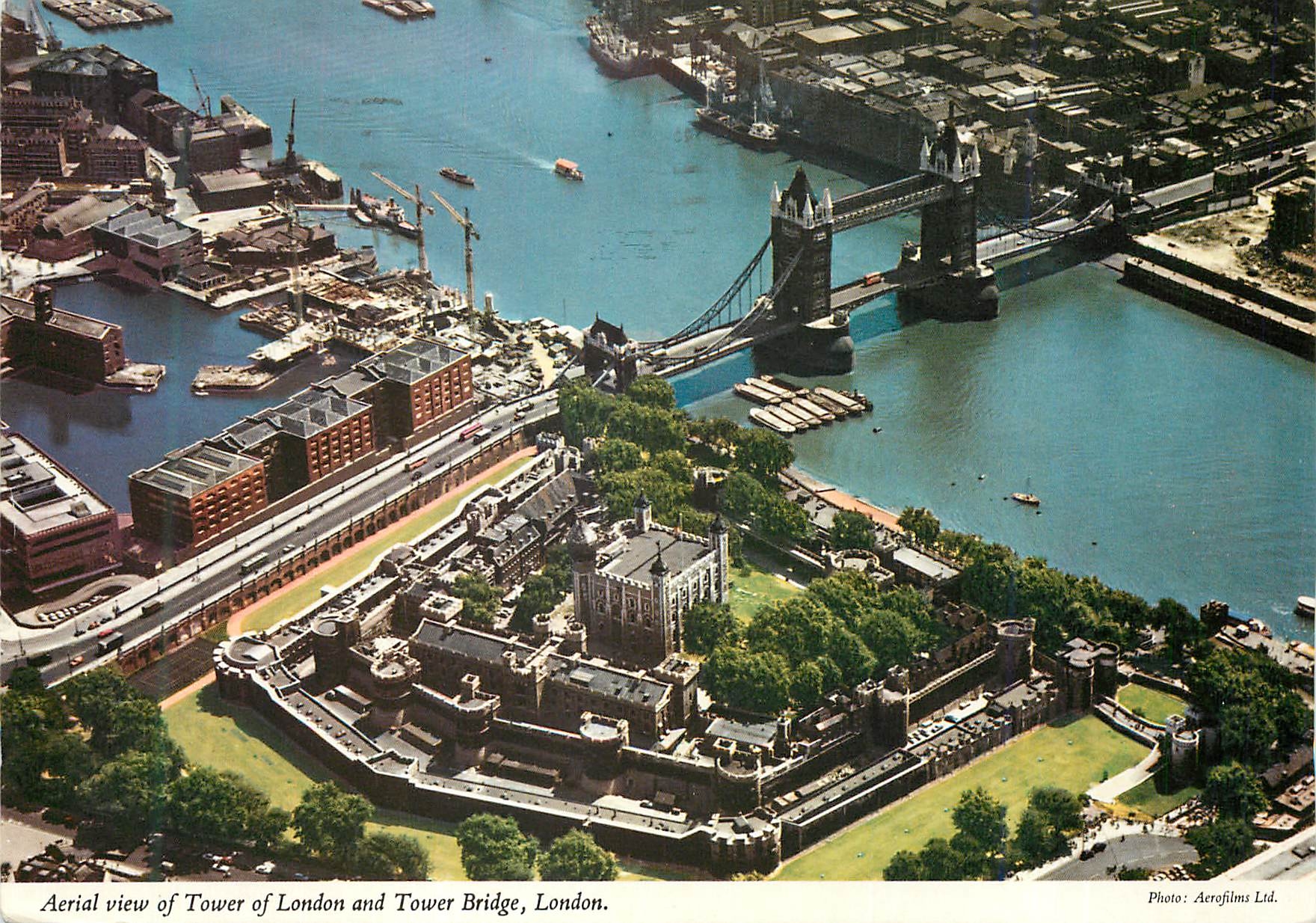 CPM Aerial View of Tower of London and Tower Bridge