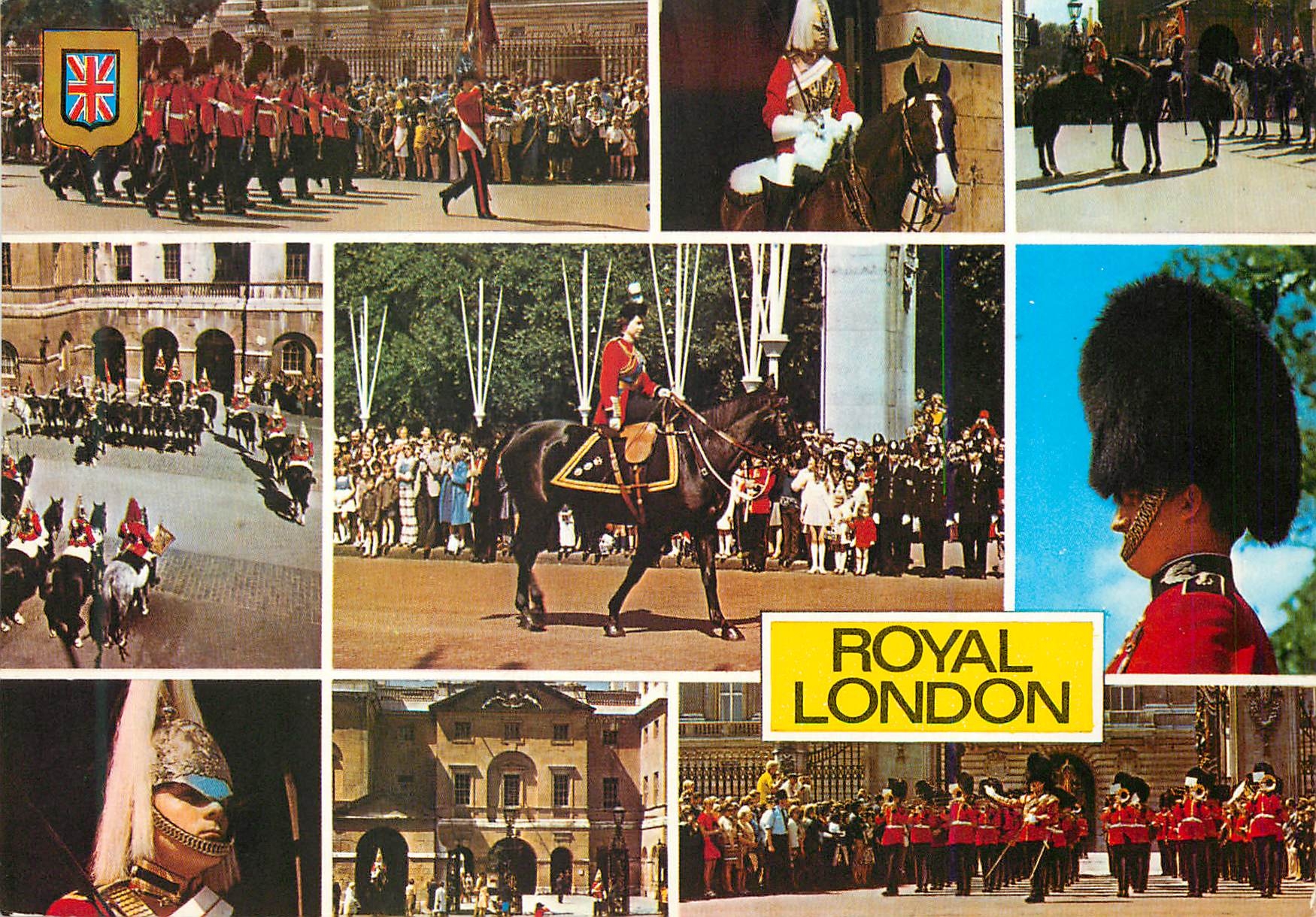 CPM Royal London Her Majesy Queen Elizabeth II Different View of The Queen's Guards