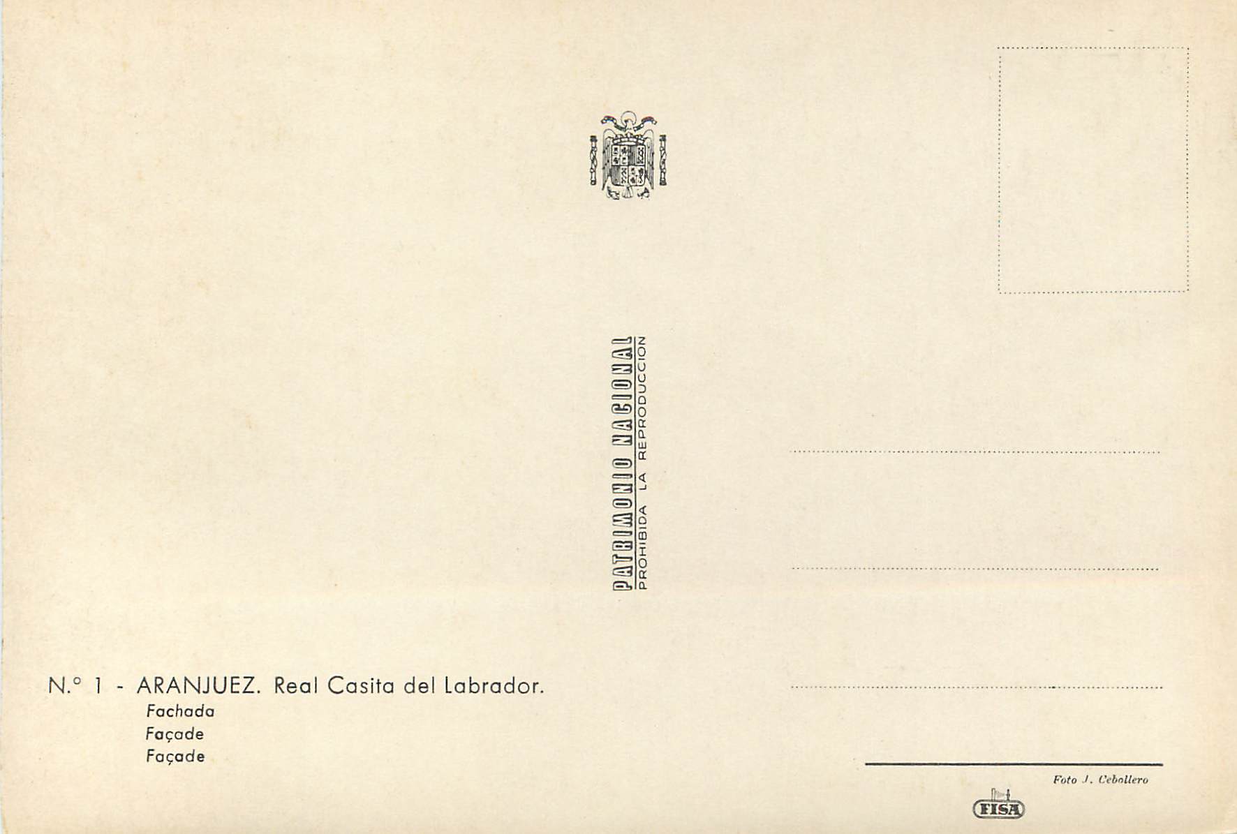 CPM Aranjuez Real Casita Del Labrador Facade — Rückseite