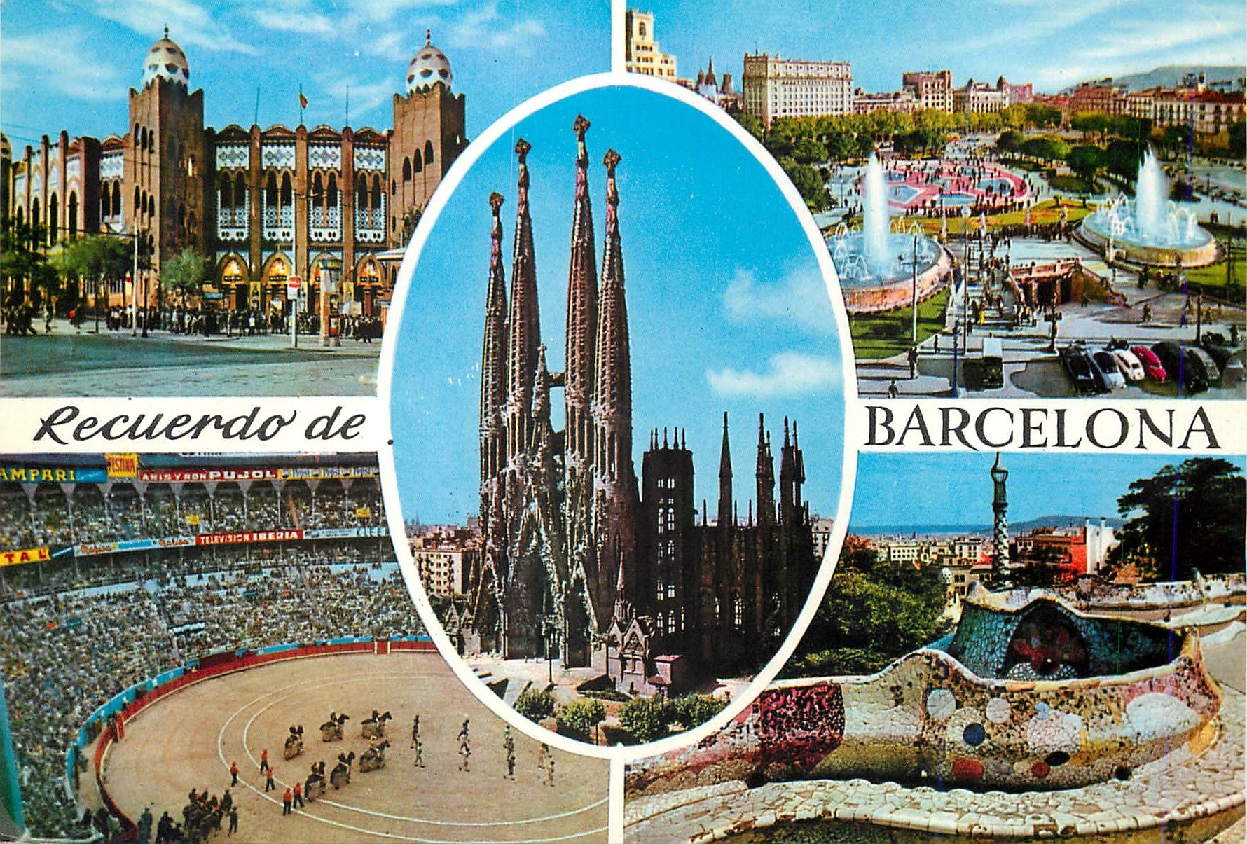 CPM Recuerdo de Barcelona Plaza de Cataluna