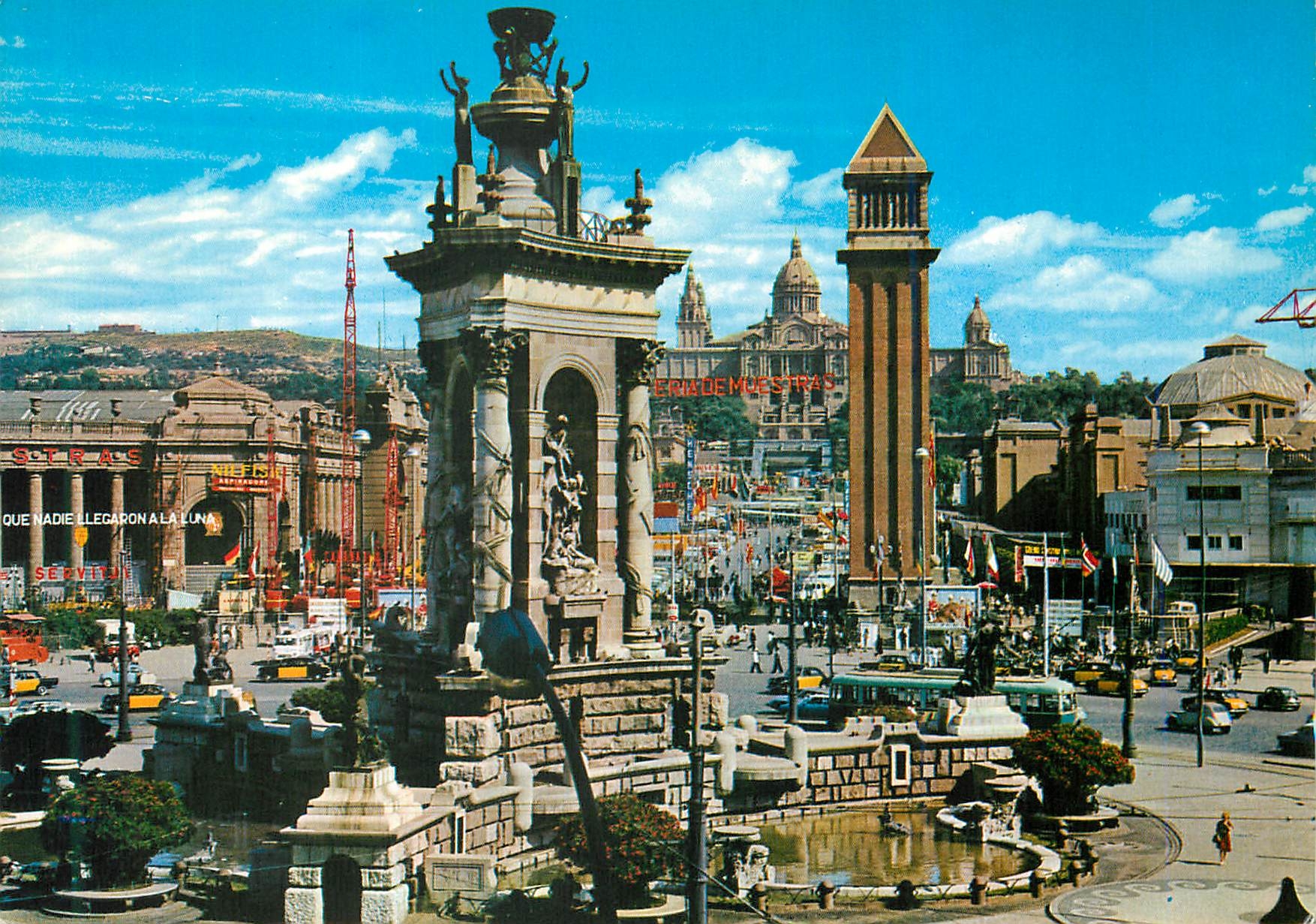 CPM Barcelona Palais National Fontaine Lumineuse