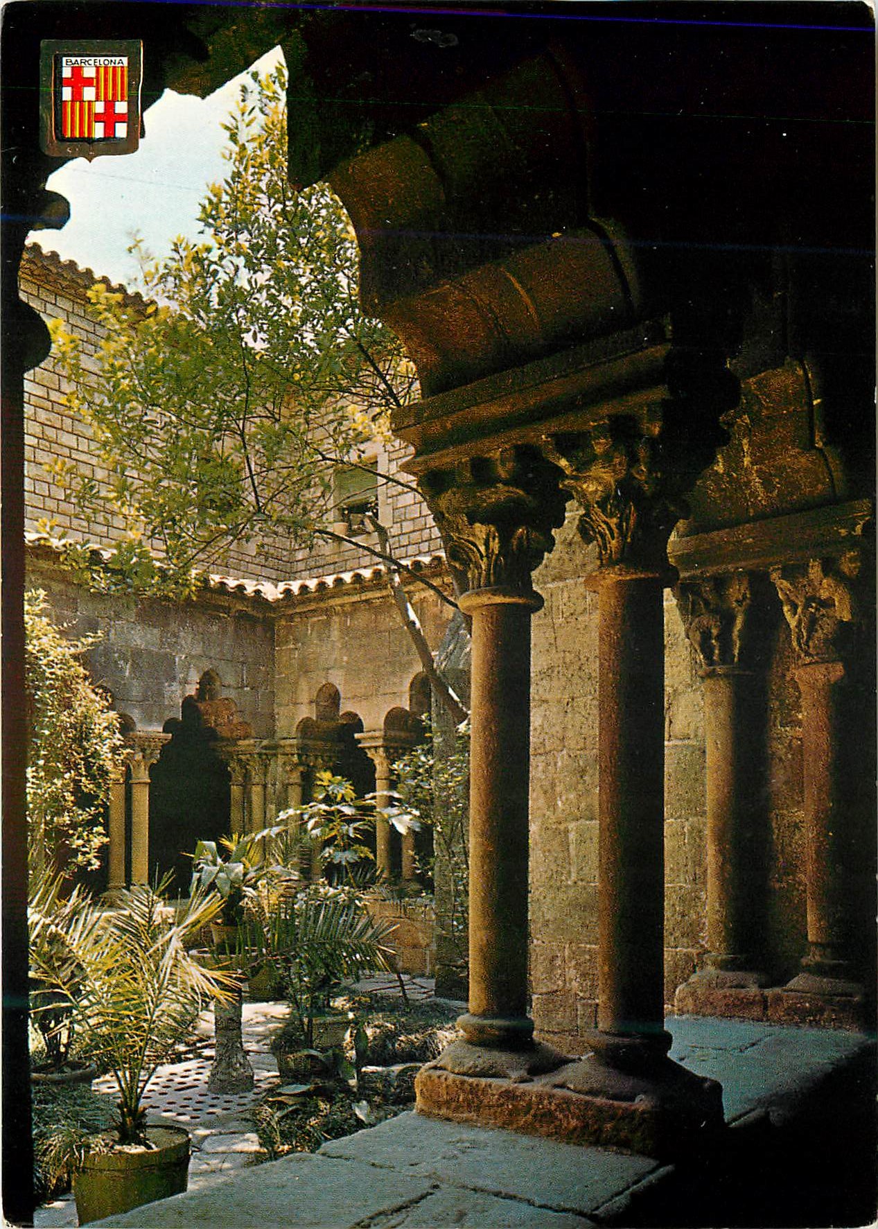 CPM Barcelona Romancia Cloitre Roman de l'Eglise de San Pablo