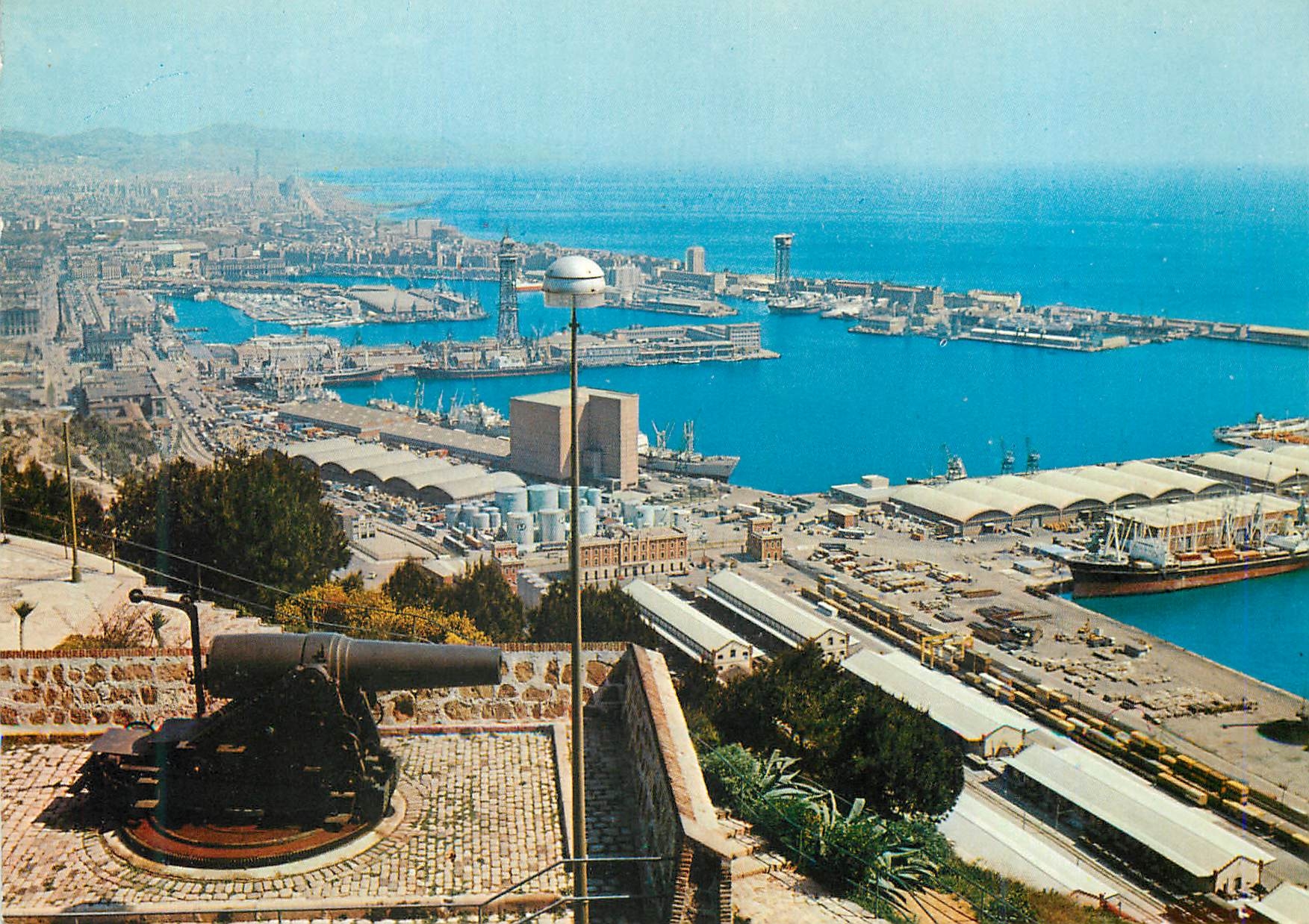 CPM Barcelona Le Port Vu Apres Montjuich