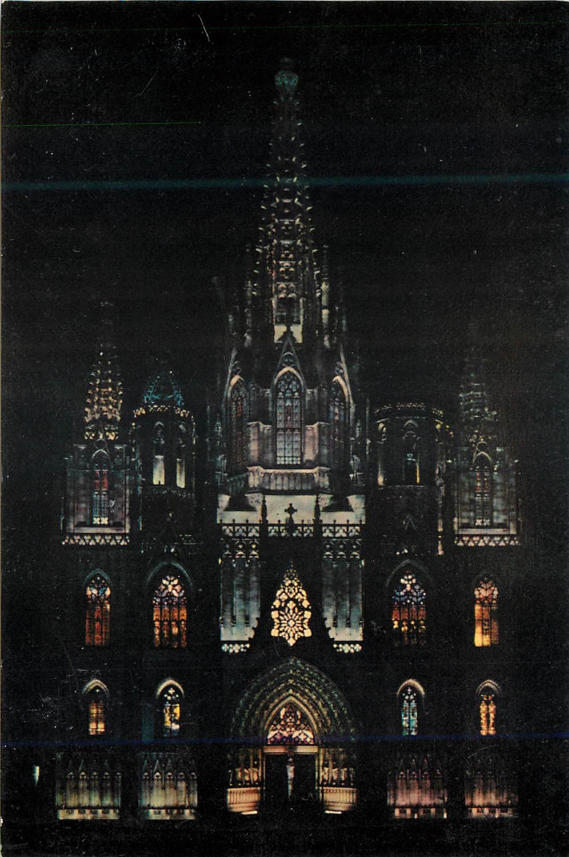 CPM Barcelona La Catedral Con La Nueva Iluminacion