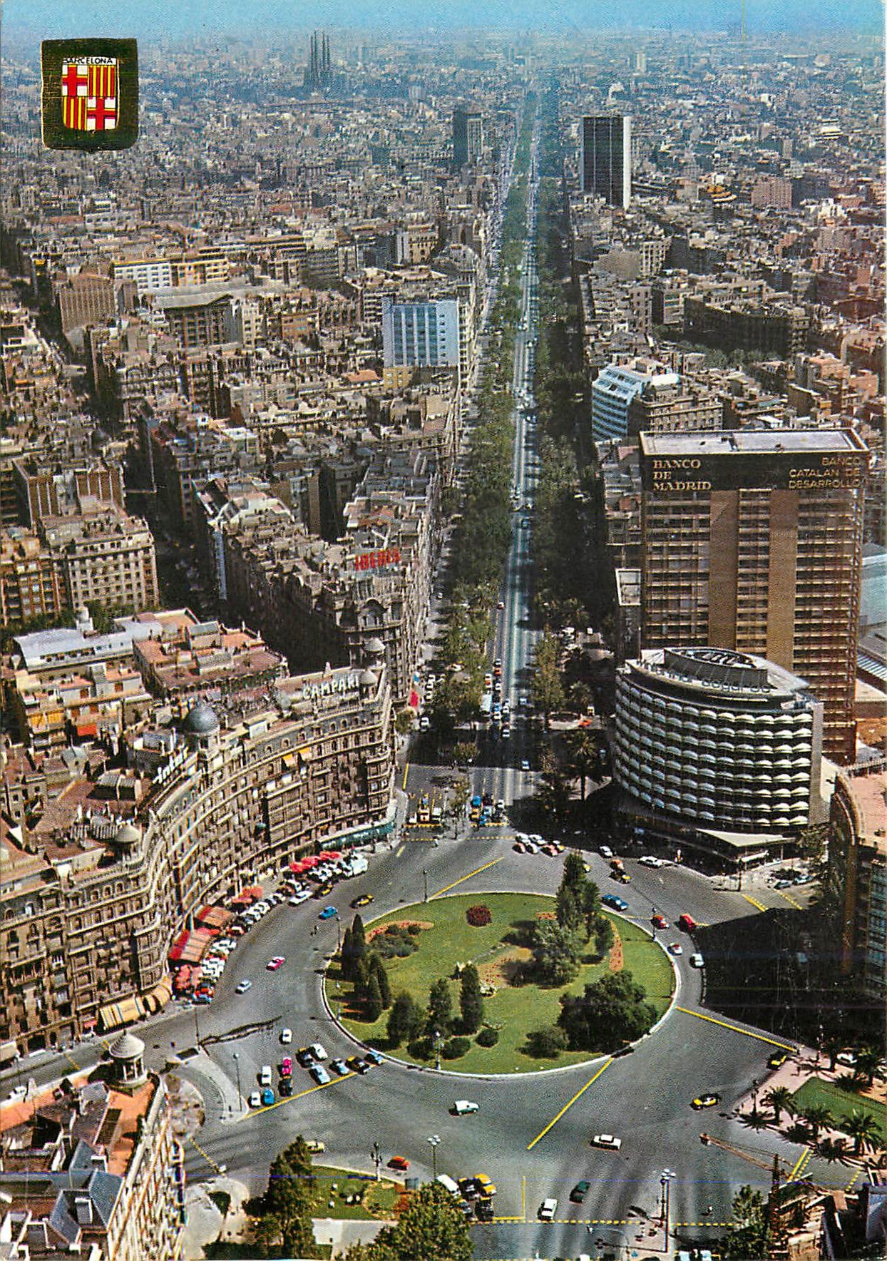 CPM Barcelona Place Caivo Sotelo et Diagonal Vue Aerienne