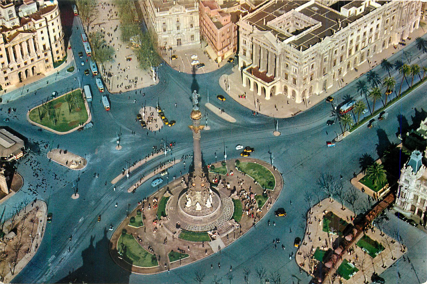 CPM Barcelona Monumento a Colon Vista Aeria