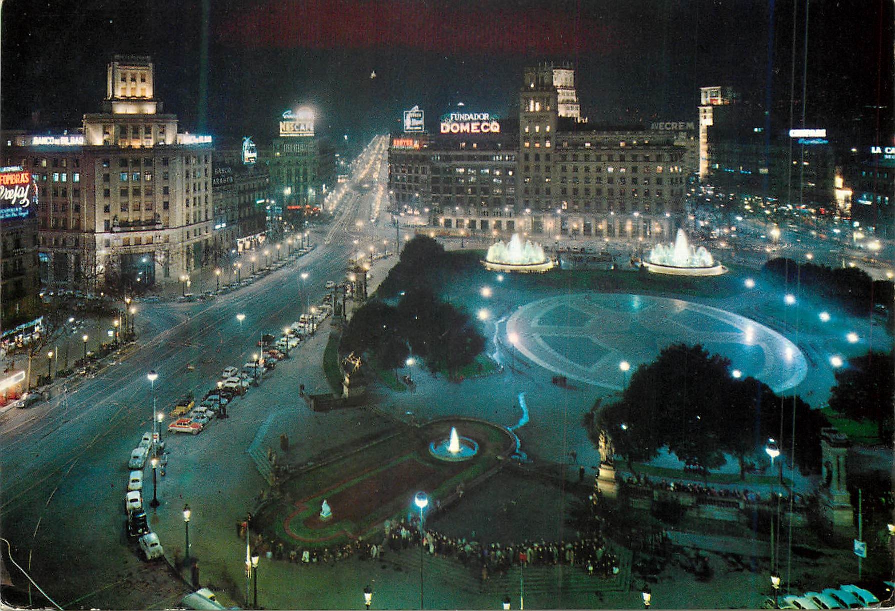 CPM Barcelona Place Catalogne La Nuit