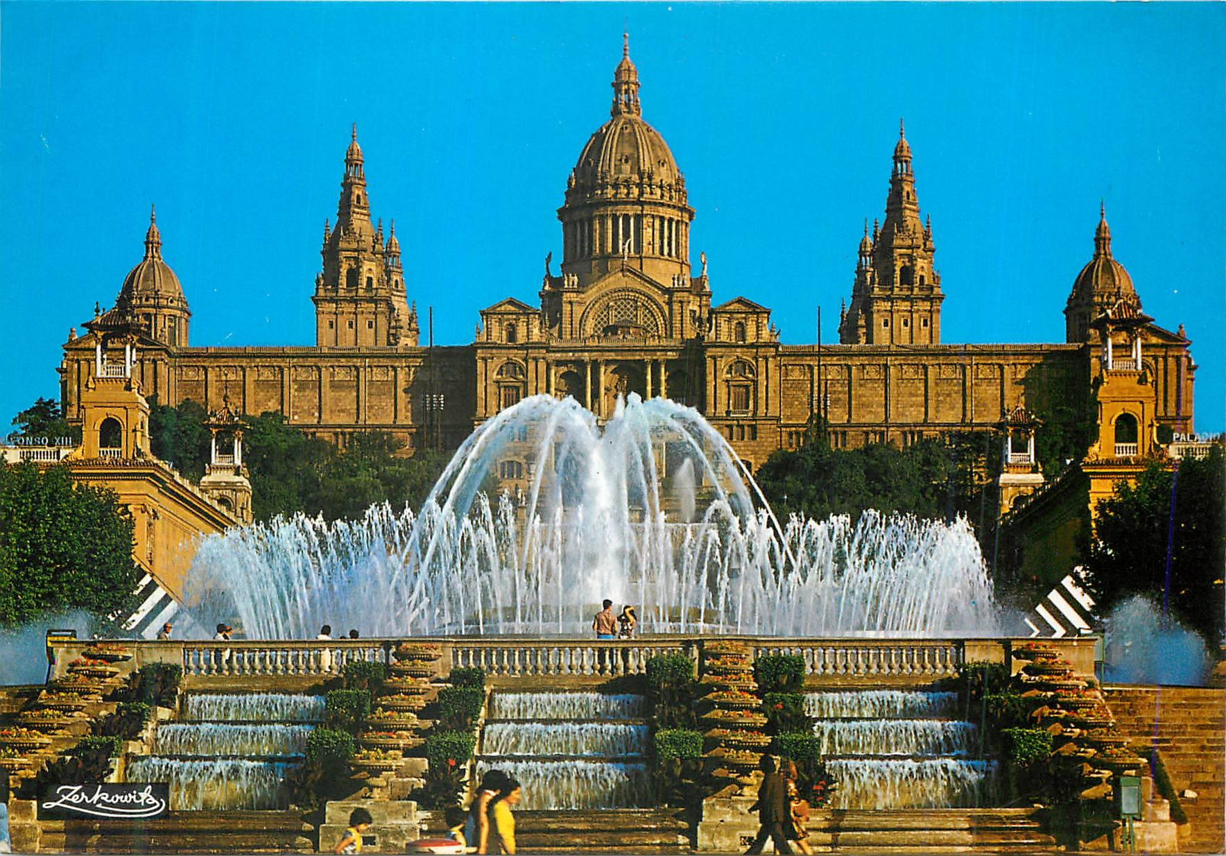 CPM Barcelona Parc de Montjuich Fontaine Monumentale et Palais National de l'Art
