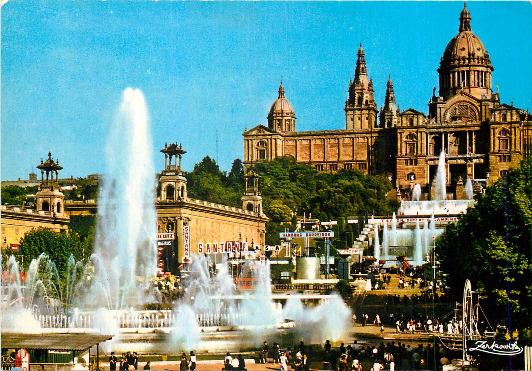 CPM Barcelona Parc de Montjuich Palais National de l'Art et Fontaine Monumentale