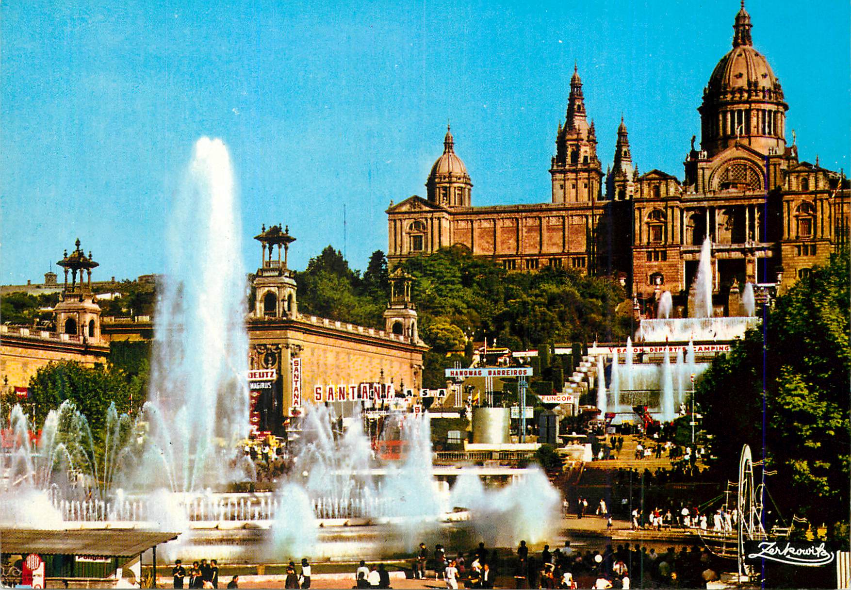 CPM Barcelona Parc de Montjuich Palais National de l'Art et Fontaine Monumentale