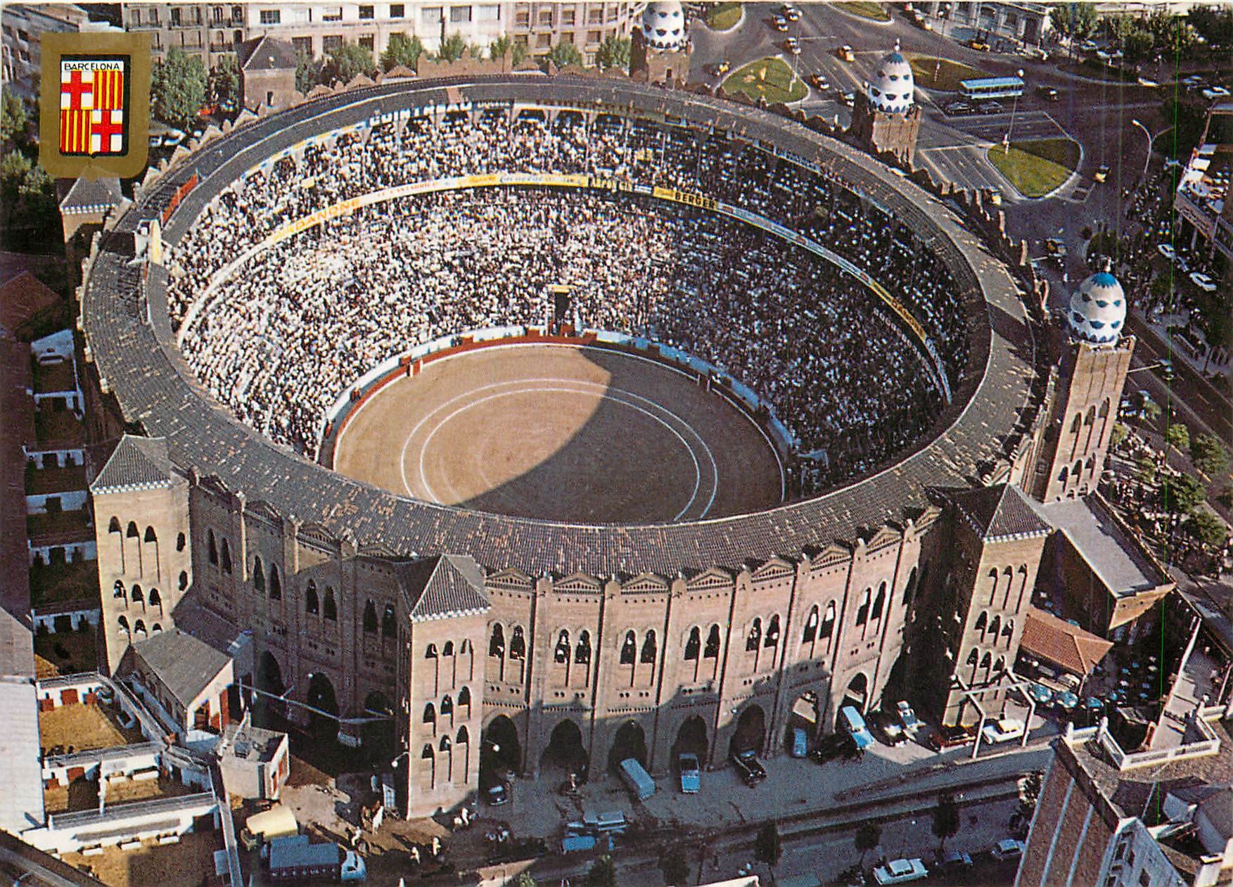 CPM Barcelona Place Monumental Vue Aerienne