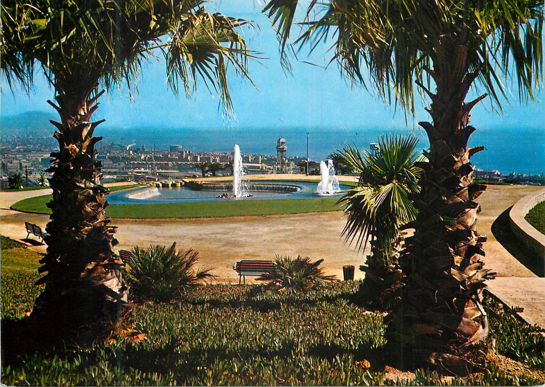 CPM Barcelona Jardin du chateau de Montjuic