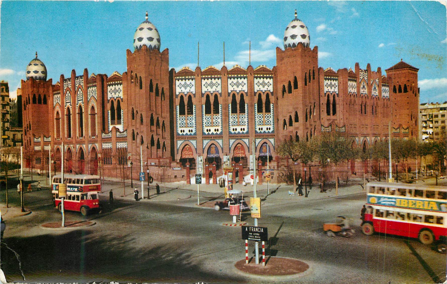 CPM Barcelona Place de Taureaux Monumental Autobus