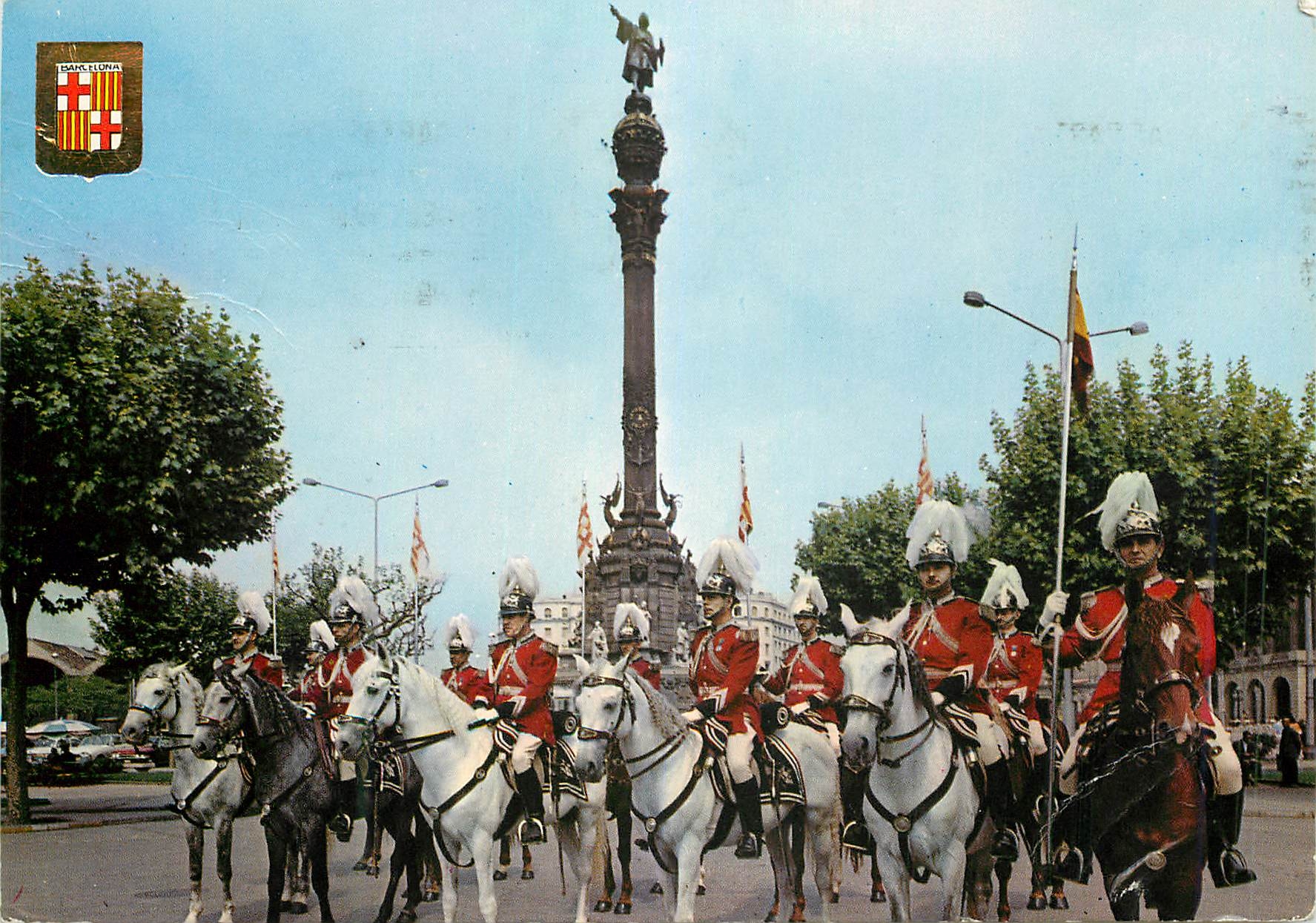 CPM Barcelona Tipica Section de la Police Montee Municipal de l'Hotel de Ville avec Uniforme de Gala Militaria