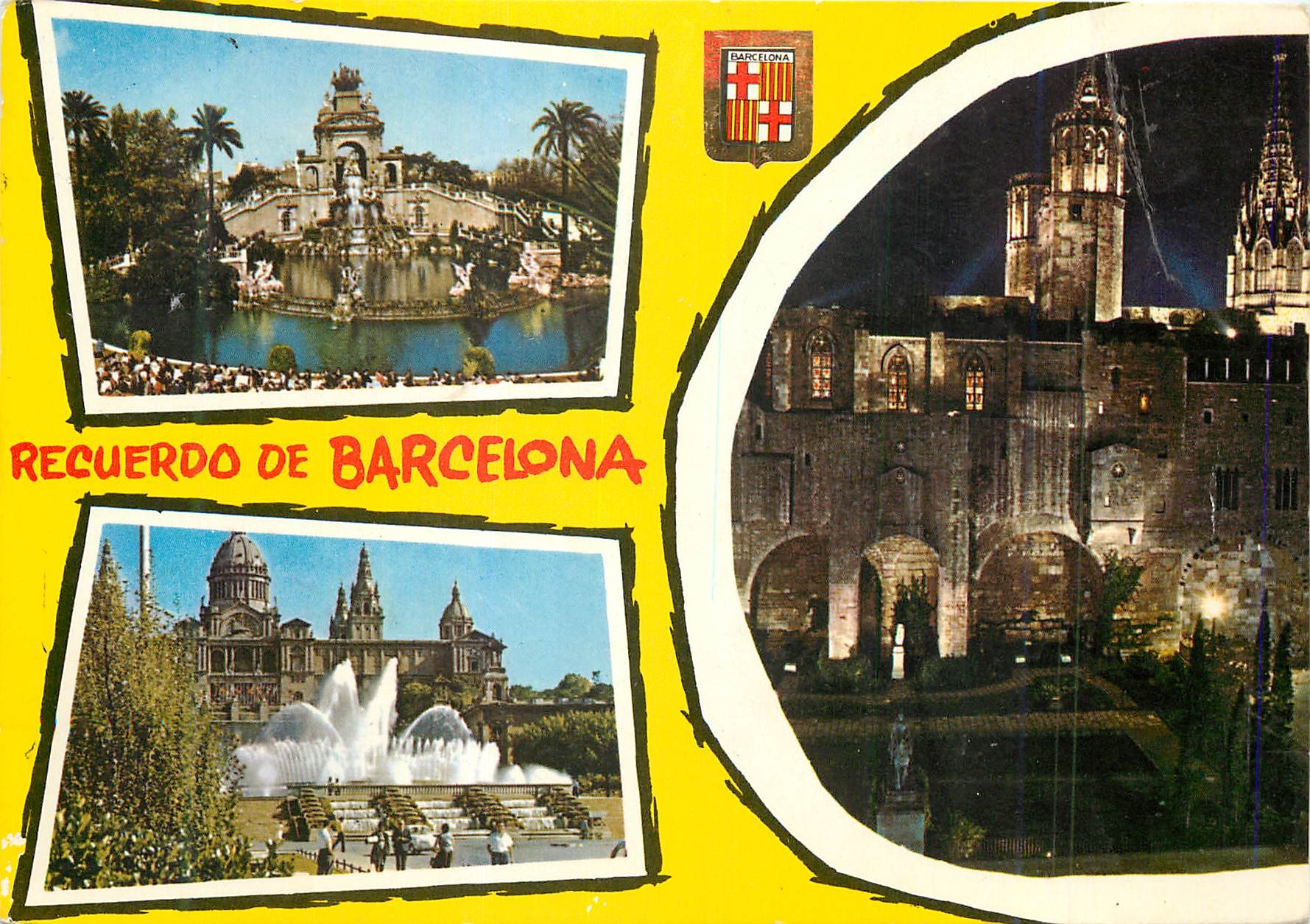 CPM Recuerdo de Barcelona Fuente Monumental de Montjuich