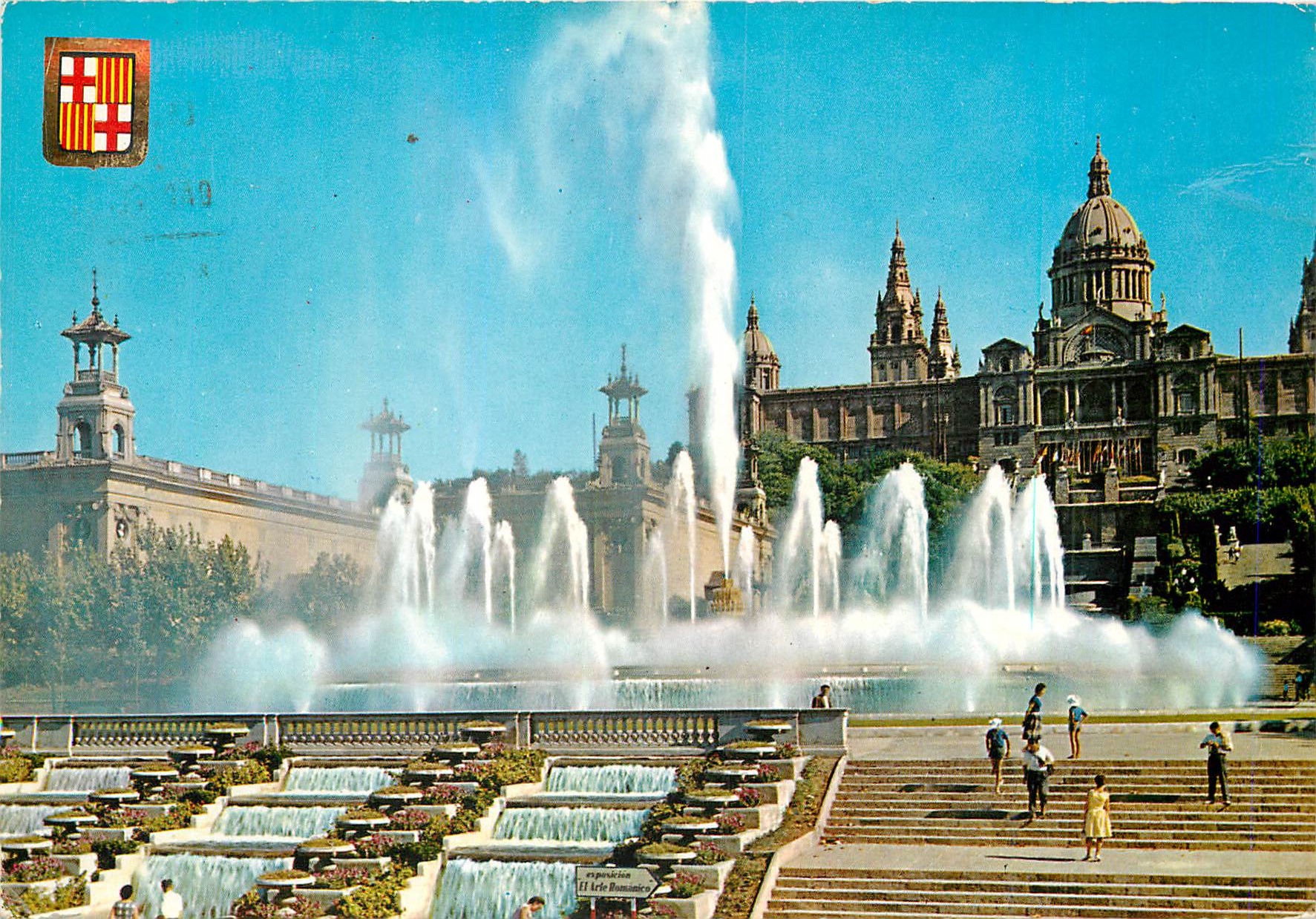 CPM Barcelona Fontaine Monumental et Palais National de Montjuich
