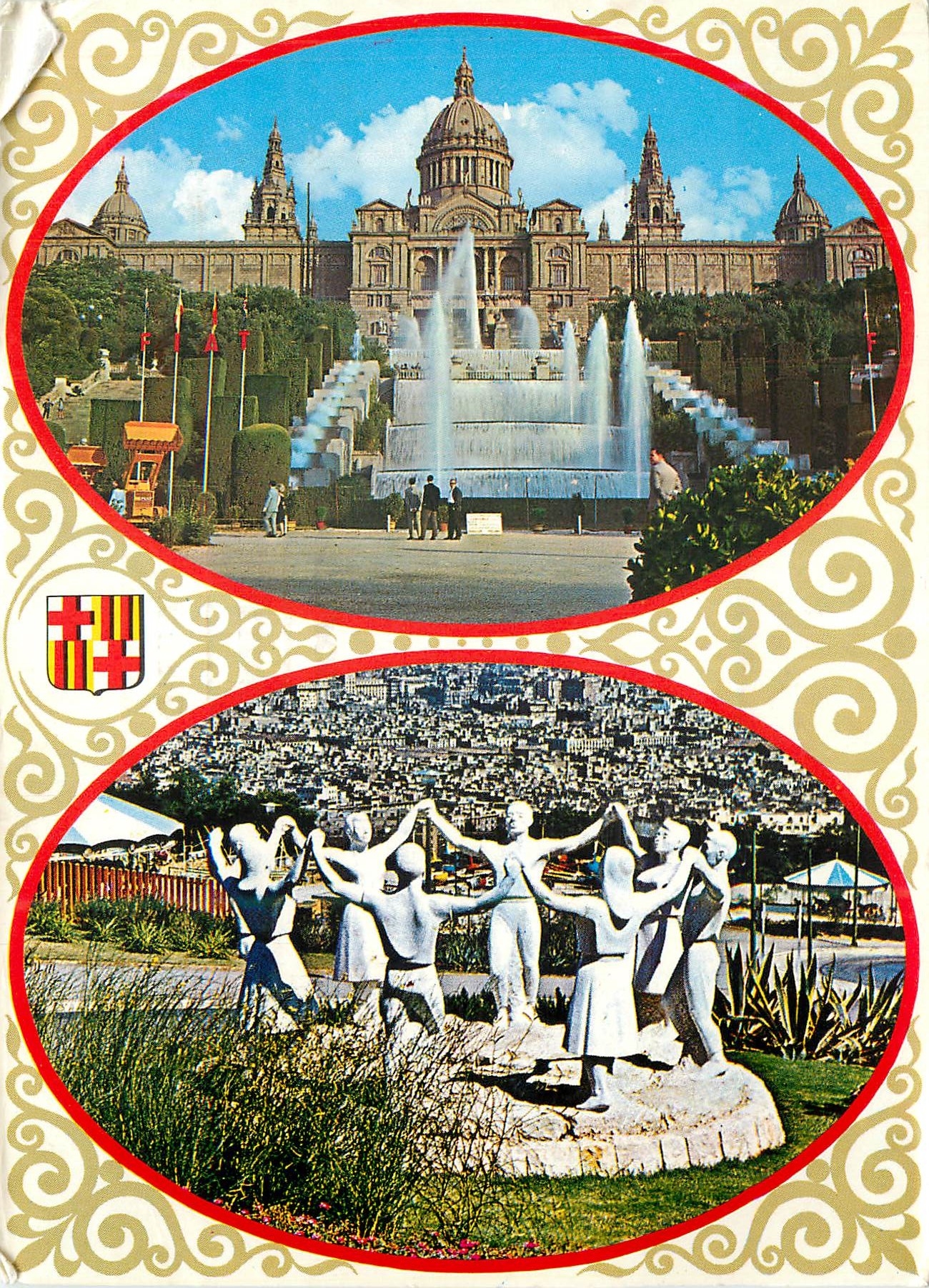 CPM Barcelona Fuente Monumental y Palacio Monumento a la Sardana