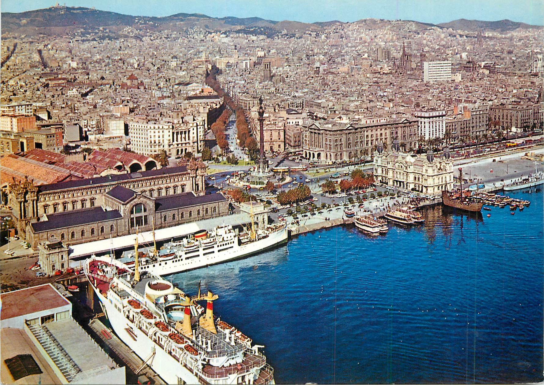 CPM Barcelona Detalle Del Puerto Bateaux