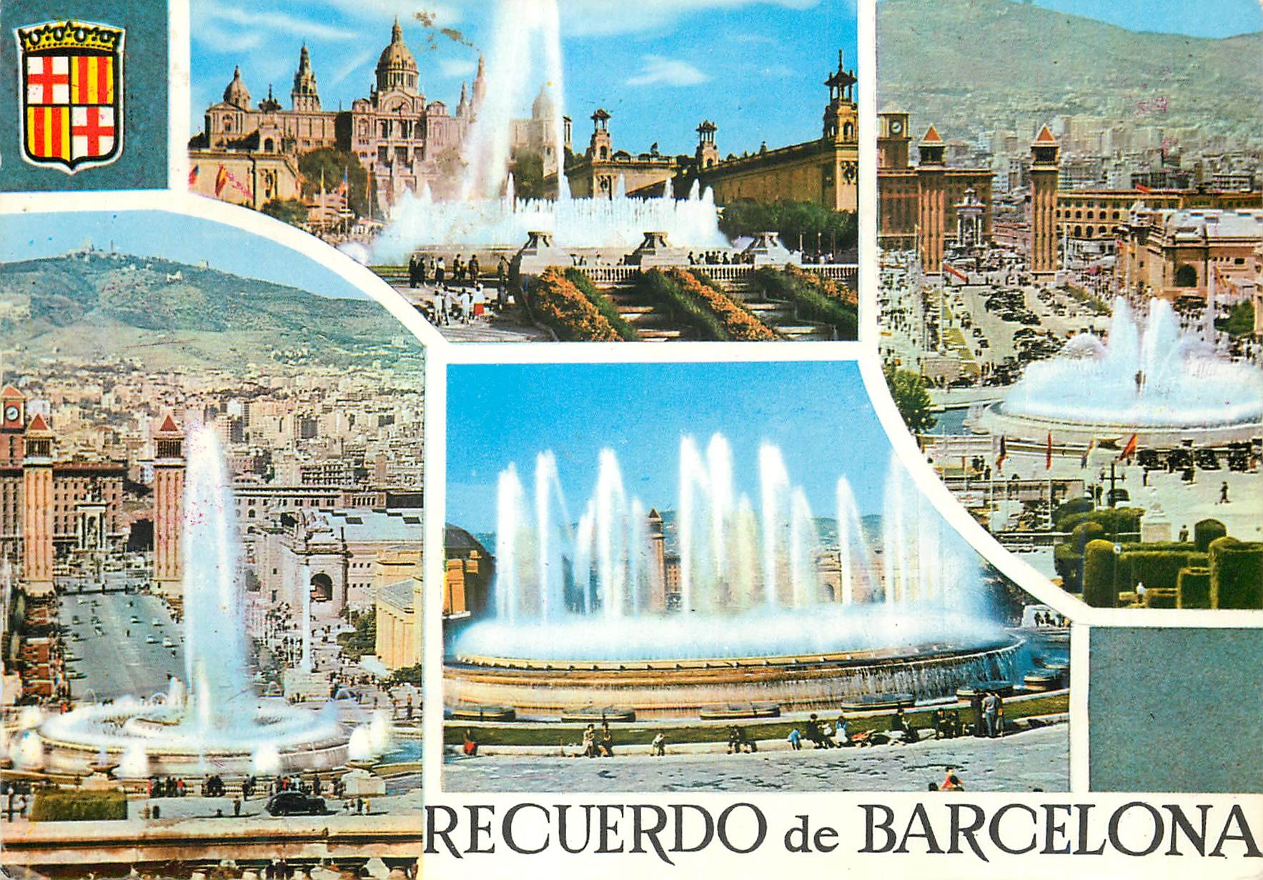 CPM Recuerdo de Barcelona Fontaine de Montjuich