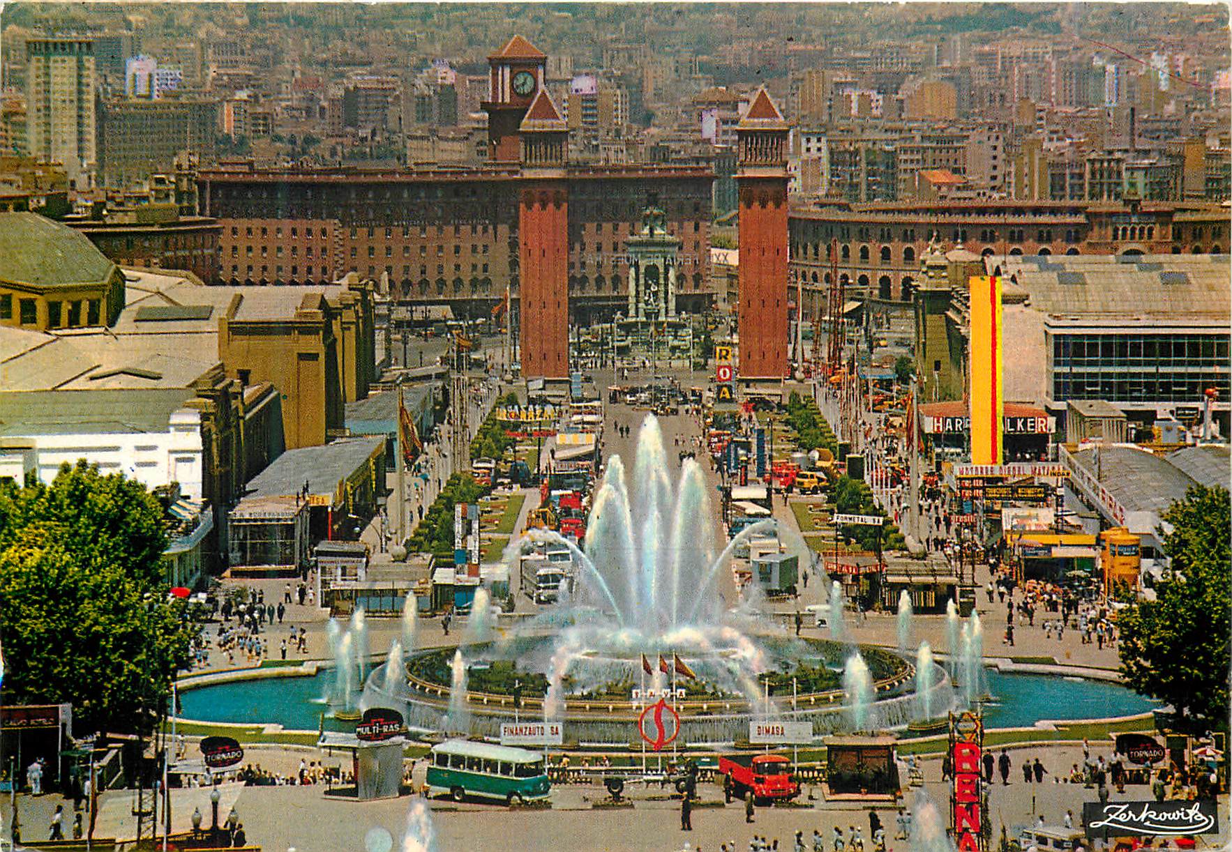 CPM Barcelona Parc de Montjuich Les Grands Jeux d'Eaux