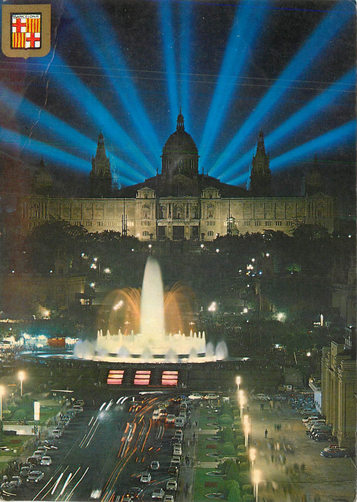 CPM Barcelona Fontaines et Palais National de Montjuich