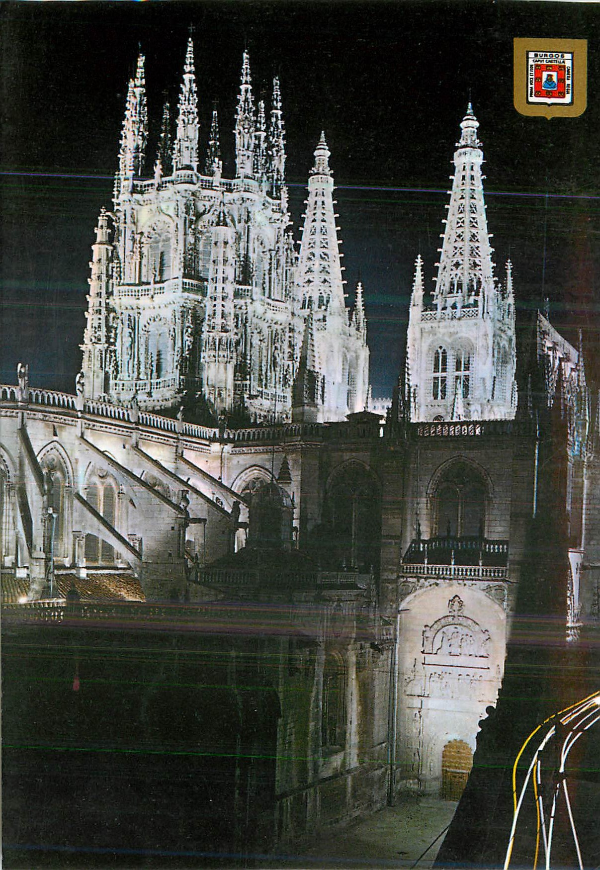 CPM Burgos Catedral Tours et Porte Croix Vue Nocturne