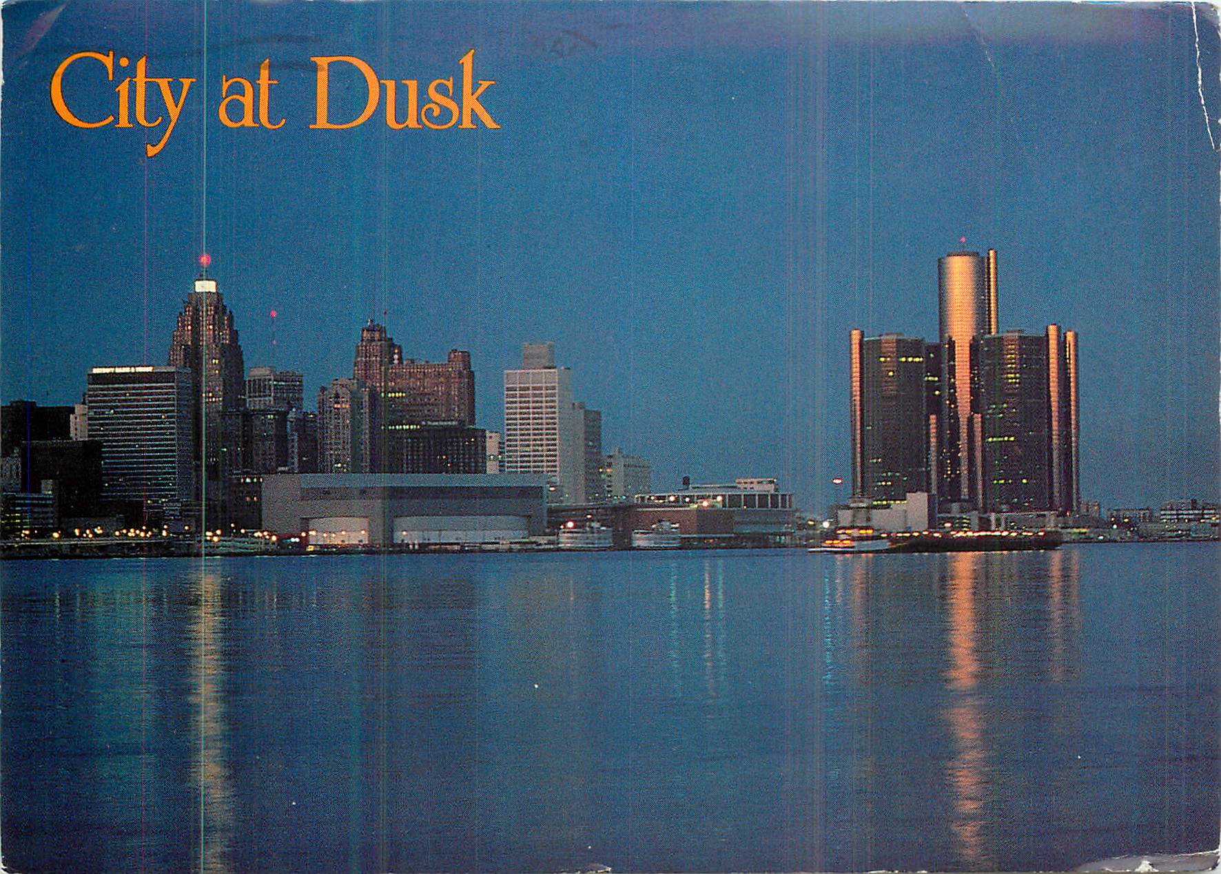 CPM city at Dusk Detroit Michigan