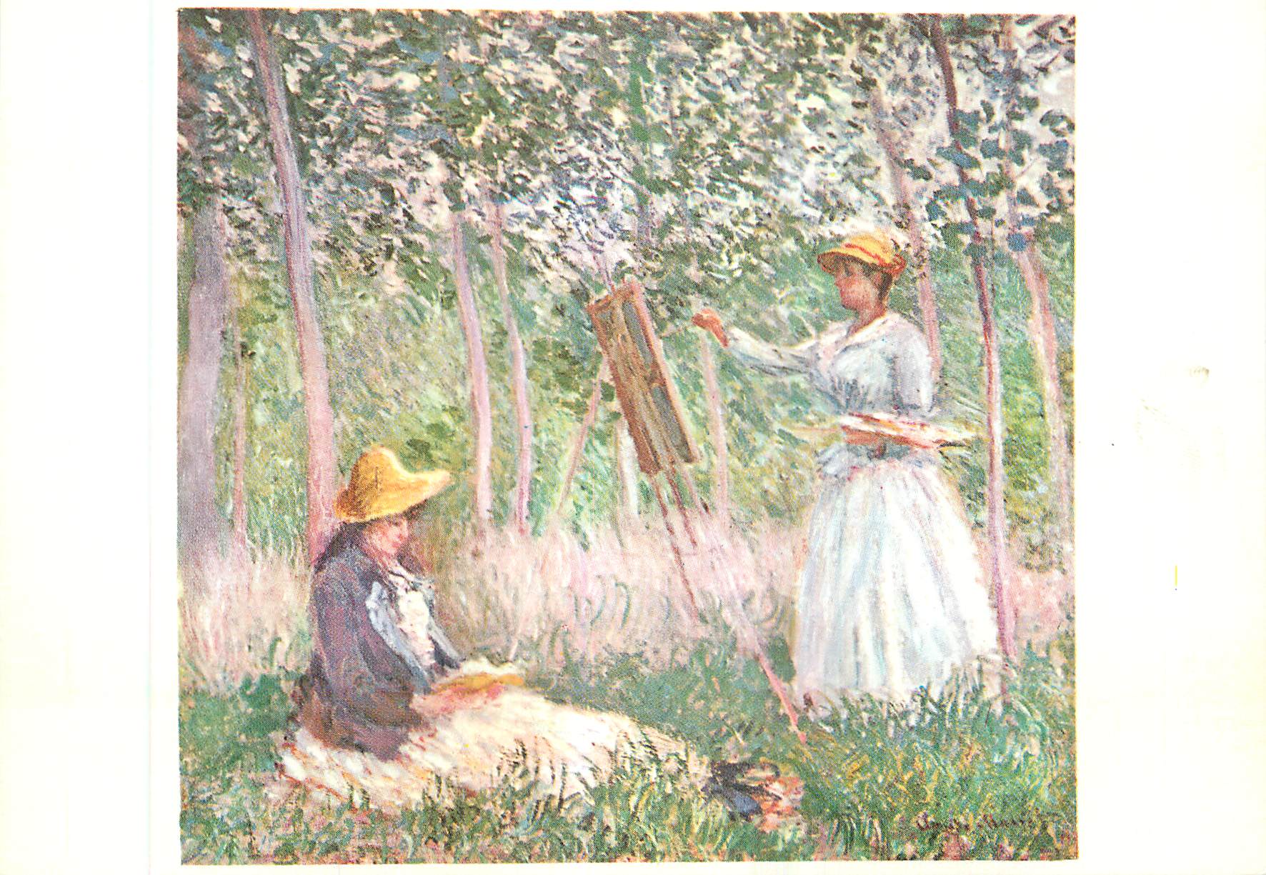 CPM Momet La Fille de l'Artiste en train de Peindre dans un Paysage 1885